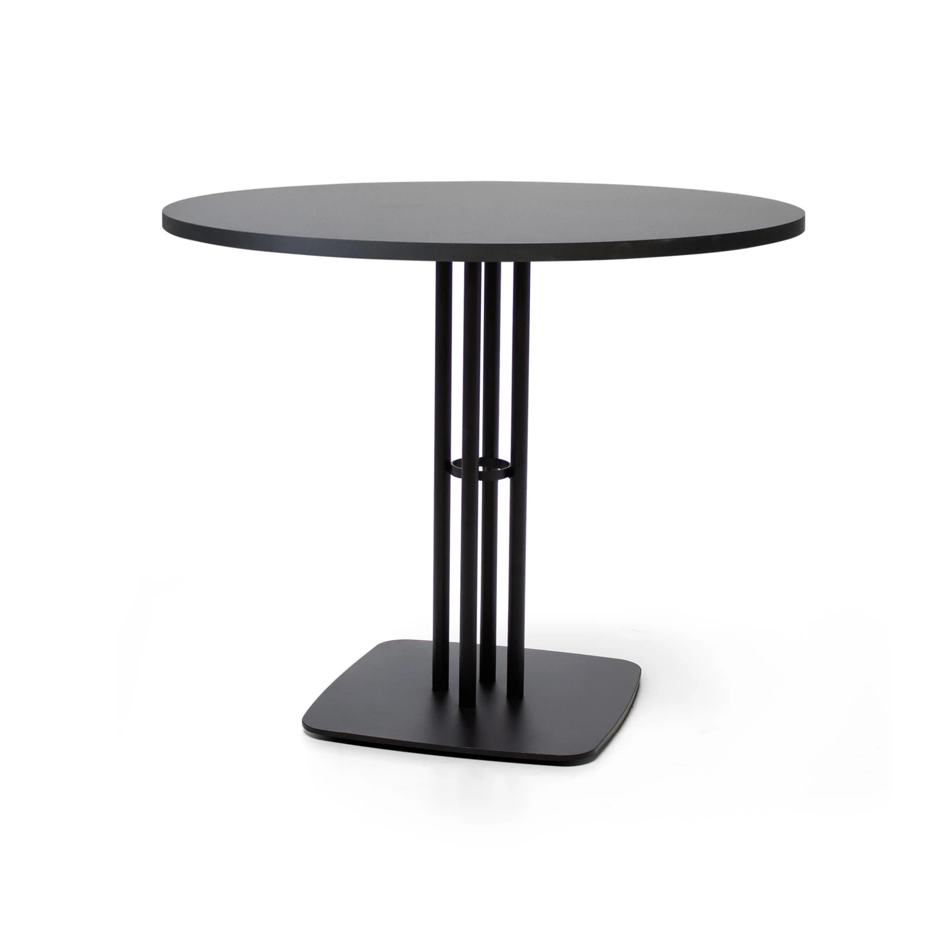 Masă Dining Yudak, Metal Negru, Personalizabilă din lemn masiv