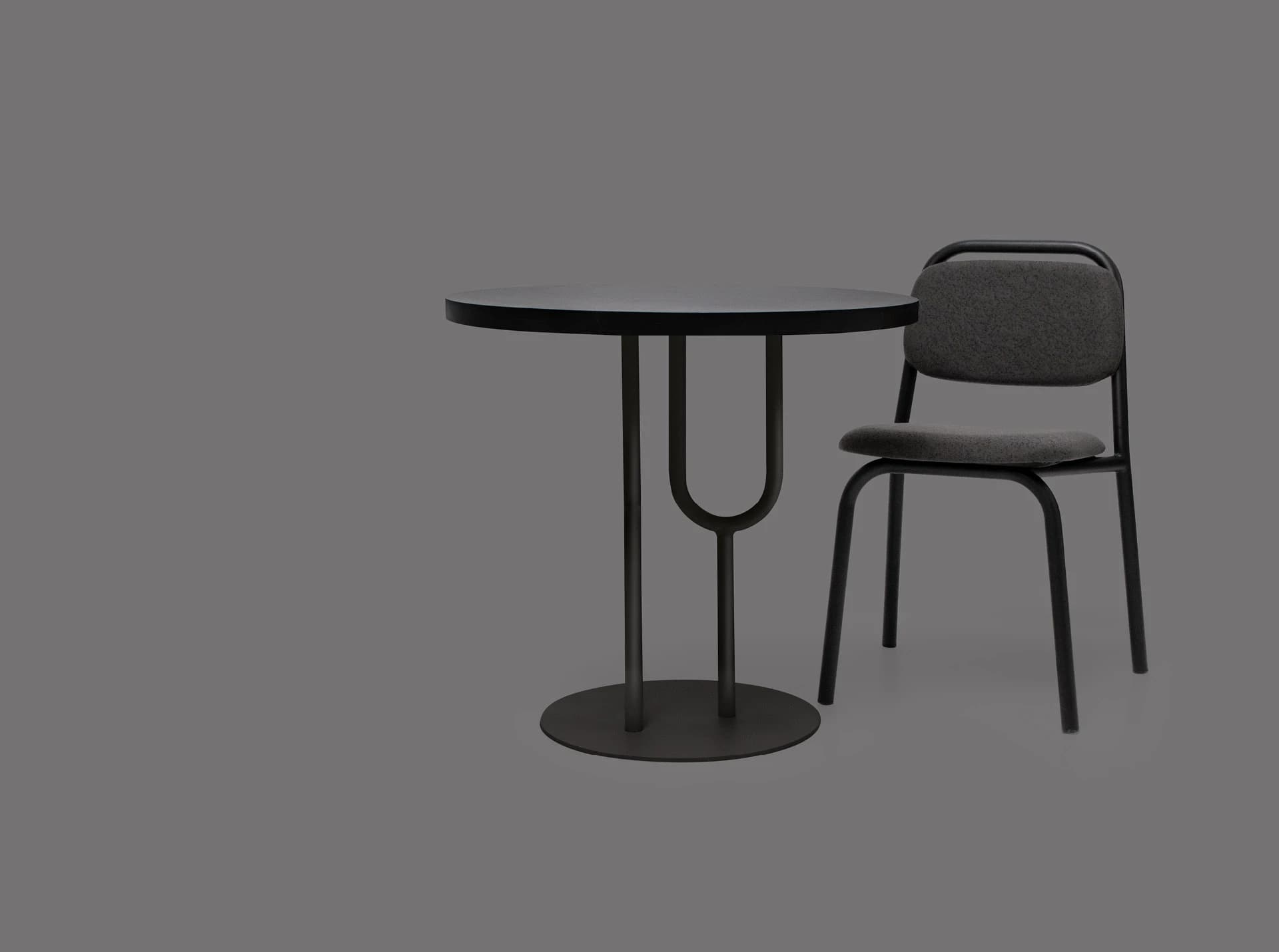 Masă Dining Enca, Metal Negru, Personalizabilă din lemn masiv