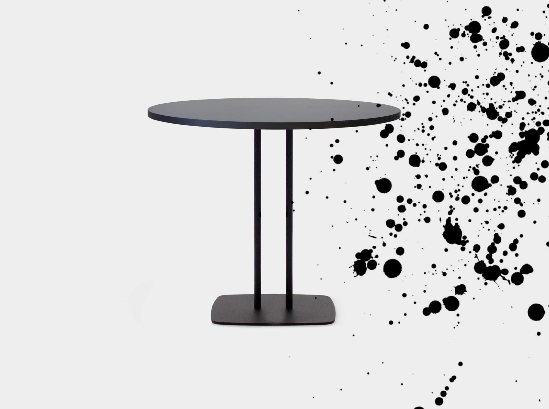 Masă Dining Bis, Metal Negru, Personalizabilă din lemn masiv