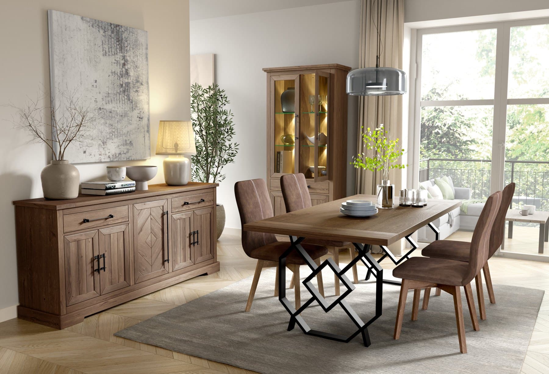Set Living Brera, Stejar Antichizat