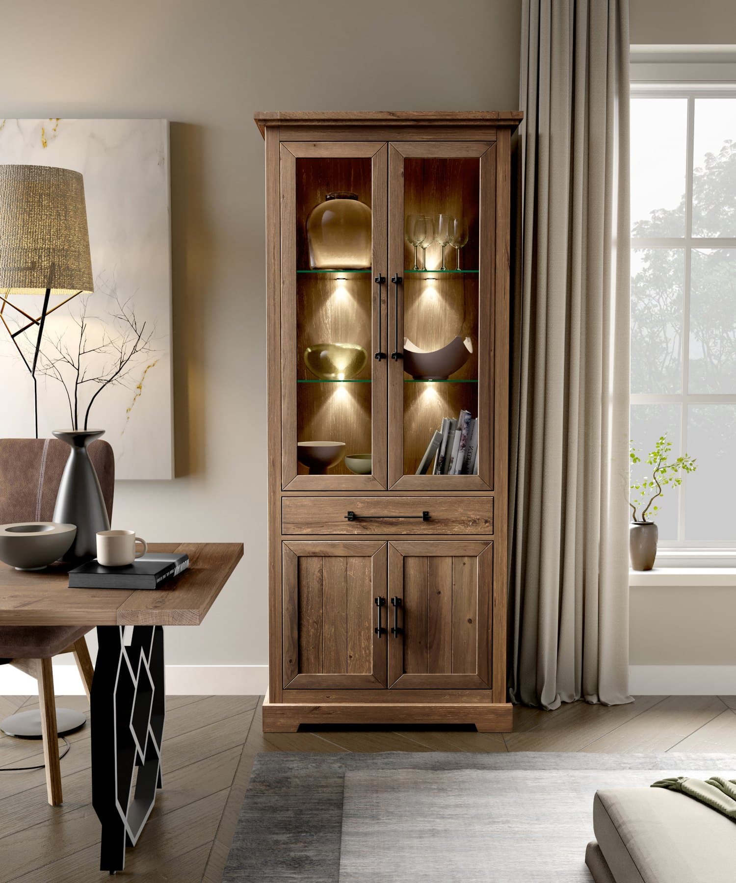 Set Living Brera, Stejar Antichizat