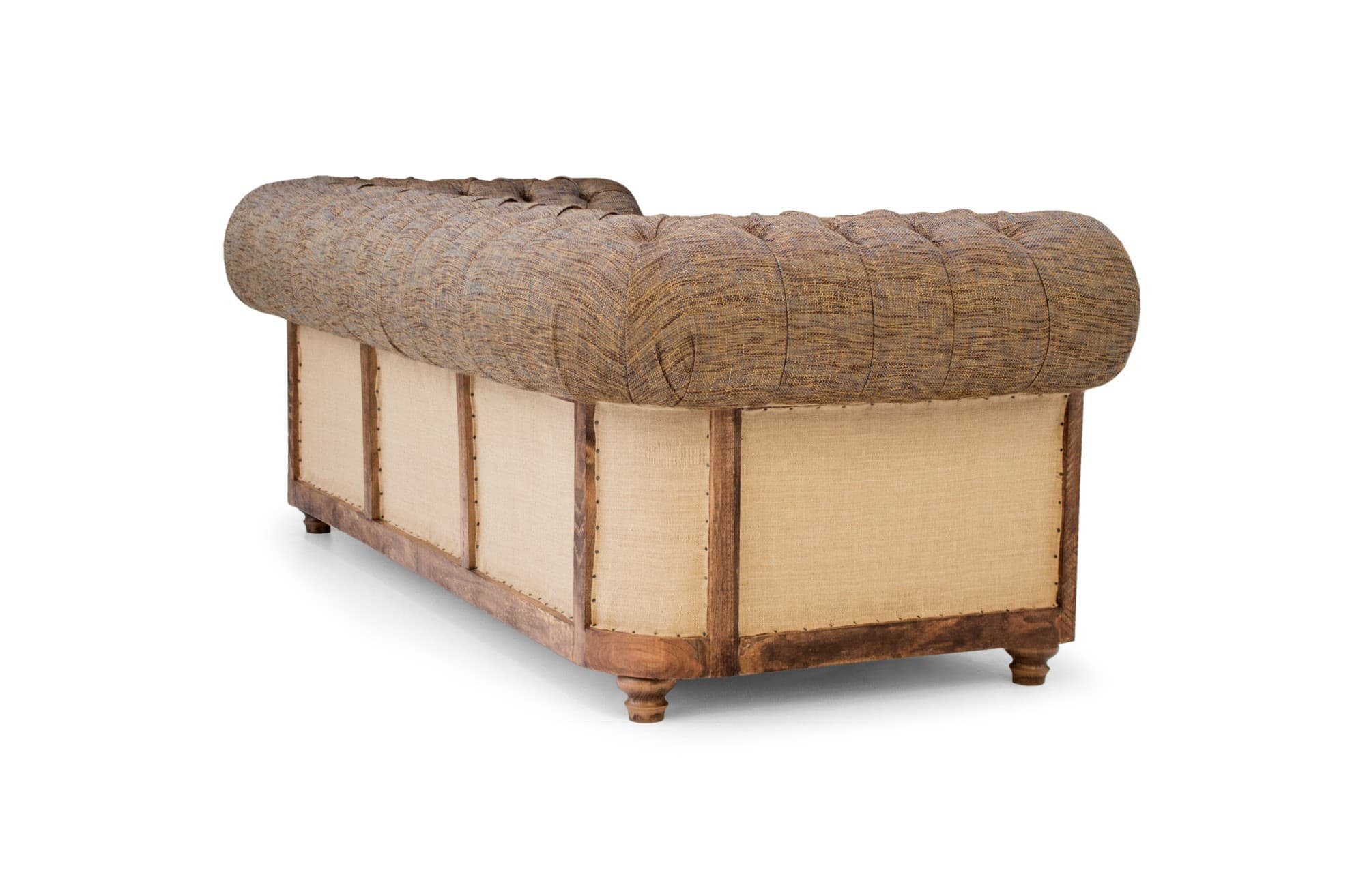 Canapea Chester Vintage, Lemn Masiv, Capitonată cu Ținte, Personalizabilă
