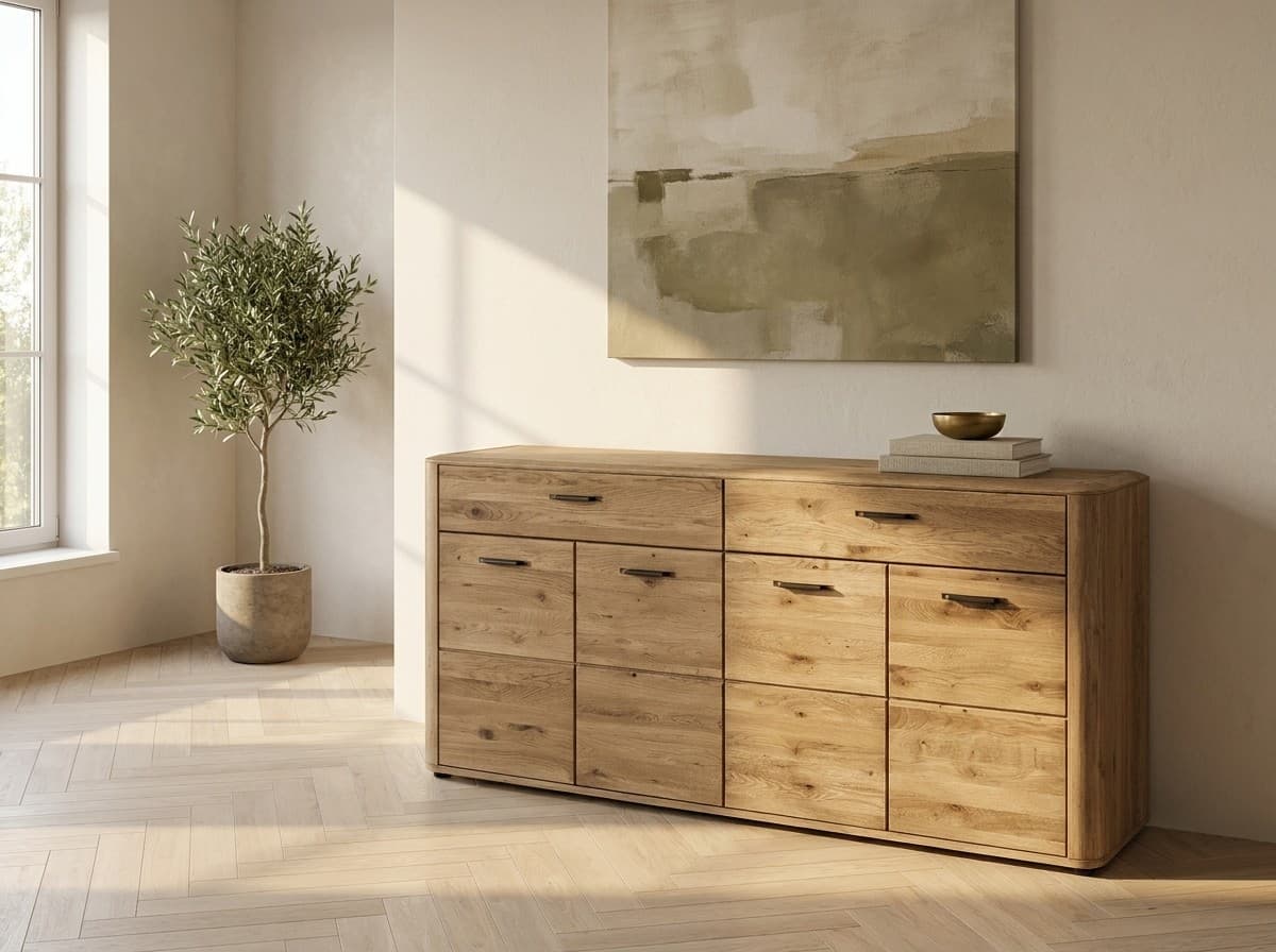 Comodă Mare Lugano, Stejar Masiv, 163x42x79 cm – în ambianță
