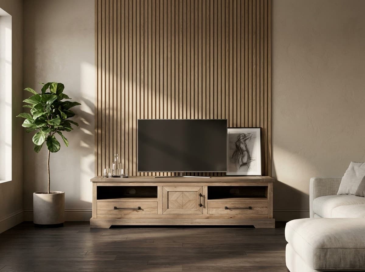 Comodă TV Brera, Stejar Antichizat, 184x46x49 cm – în ambianță