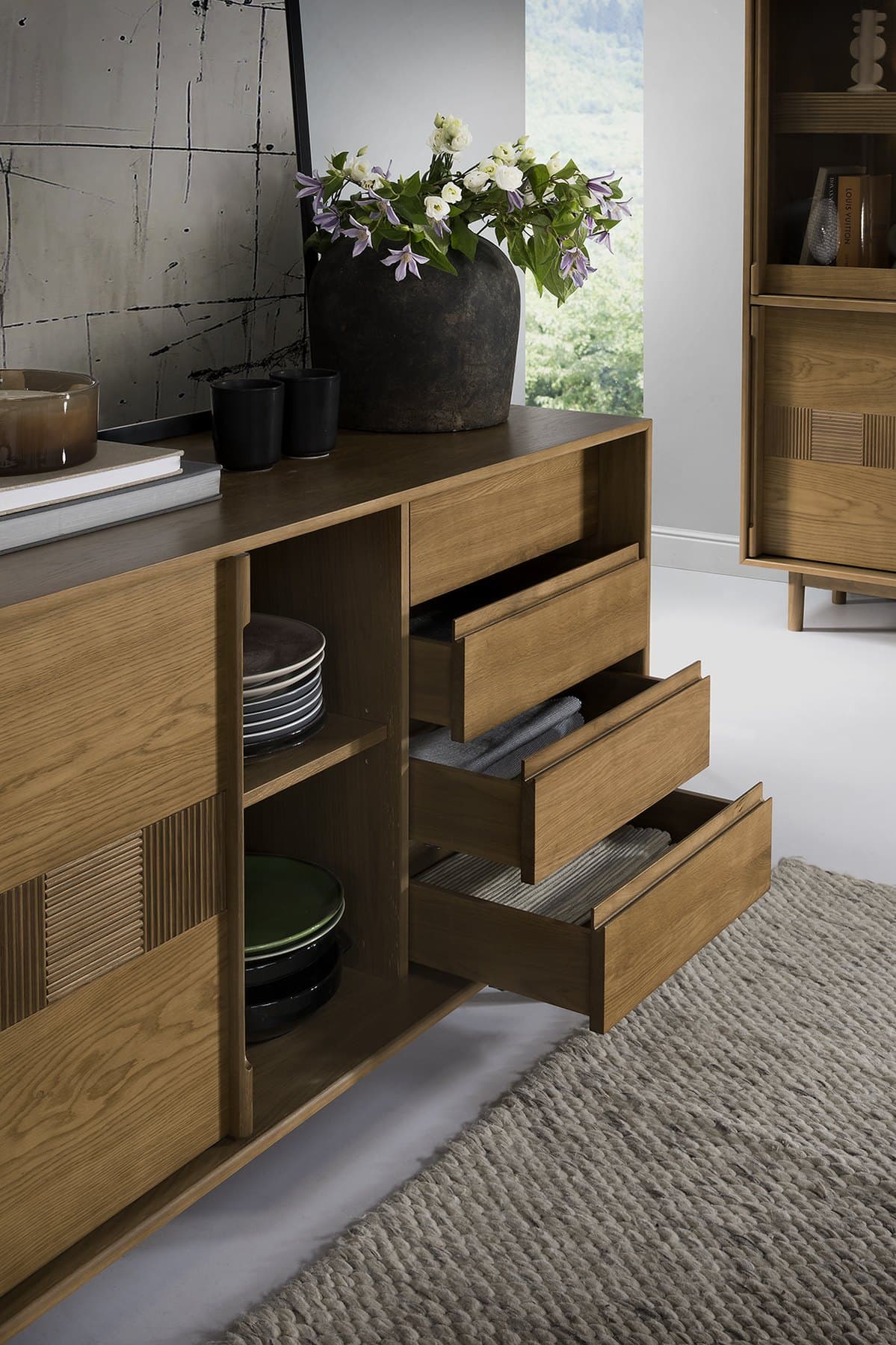 Set Living Ravenna, Lemn Masiv și Furnir Natural