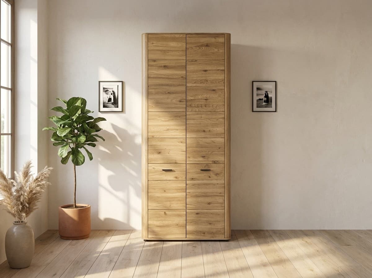 Dulap Lugano, Stejar Masiv, 89x55x204 cm – în ambianță