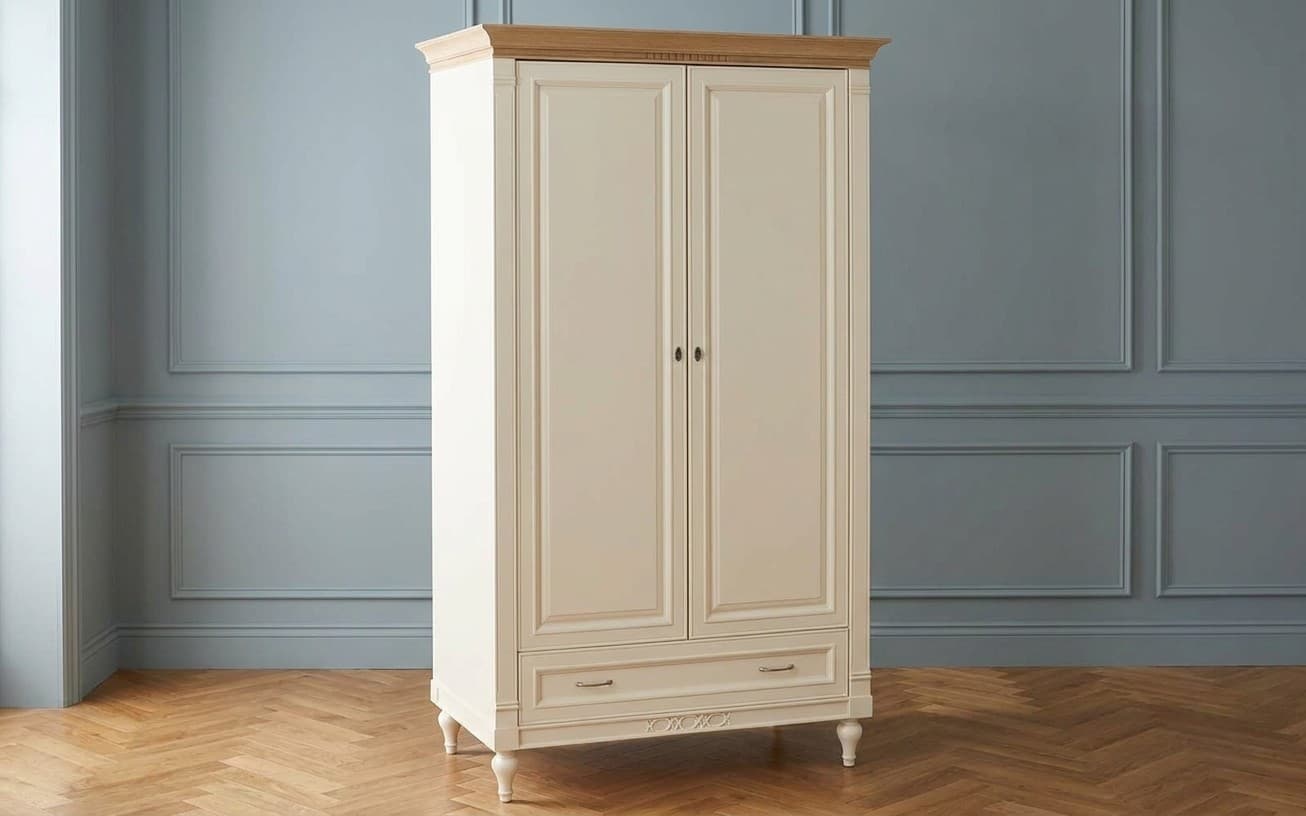 Dulap Provence, 123x64x210cm, Crem-Natur