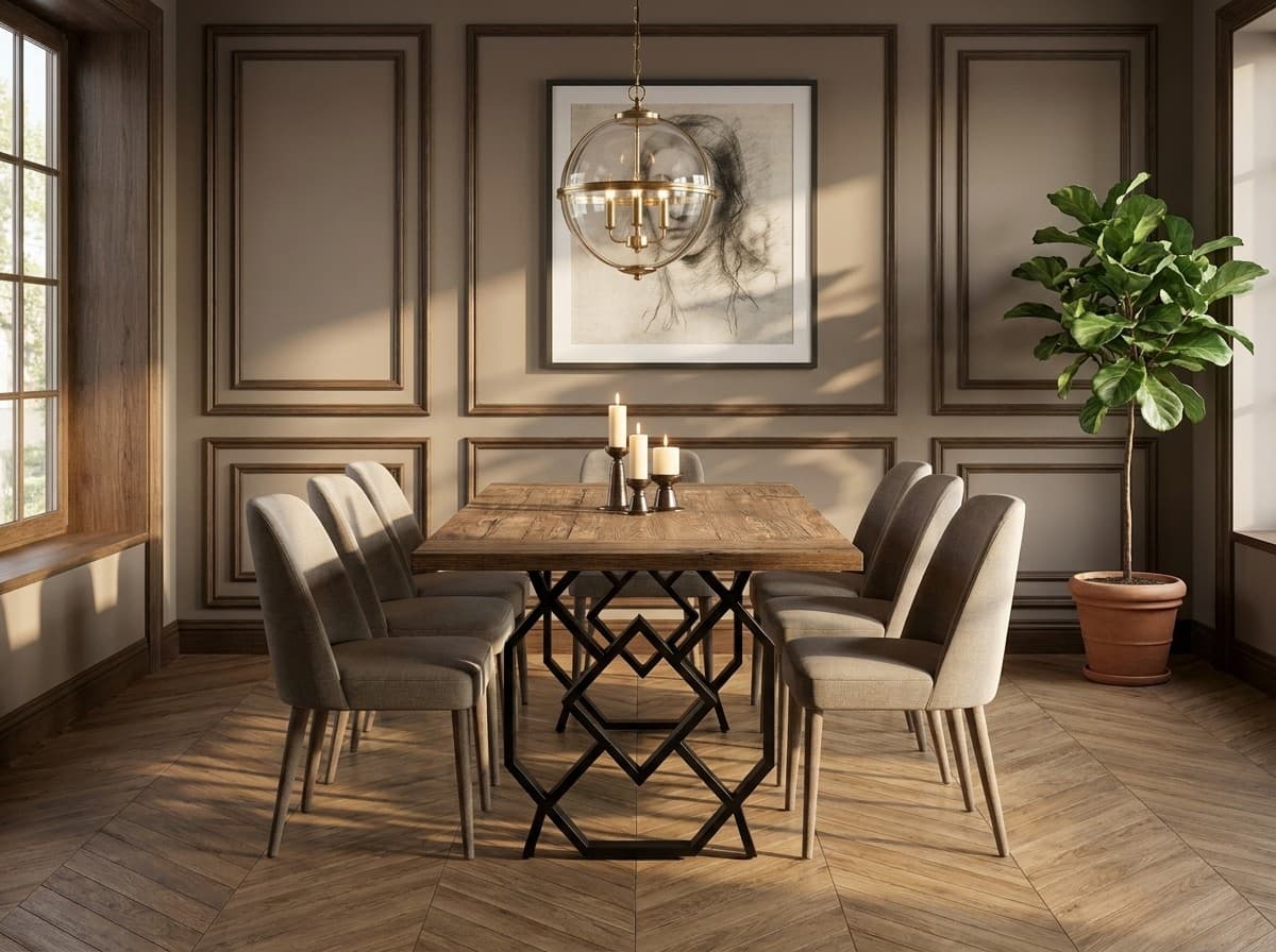 Masă Dining Brera, Stejar Antichizat – în ambianță