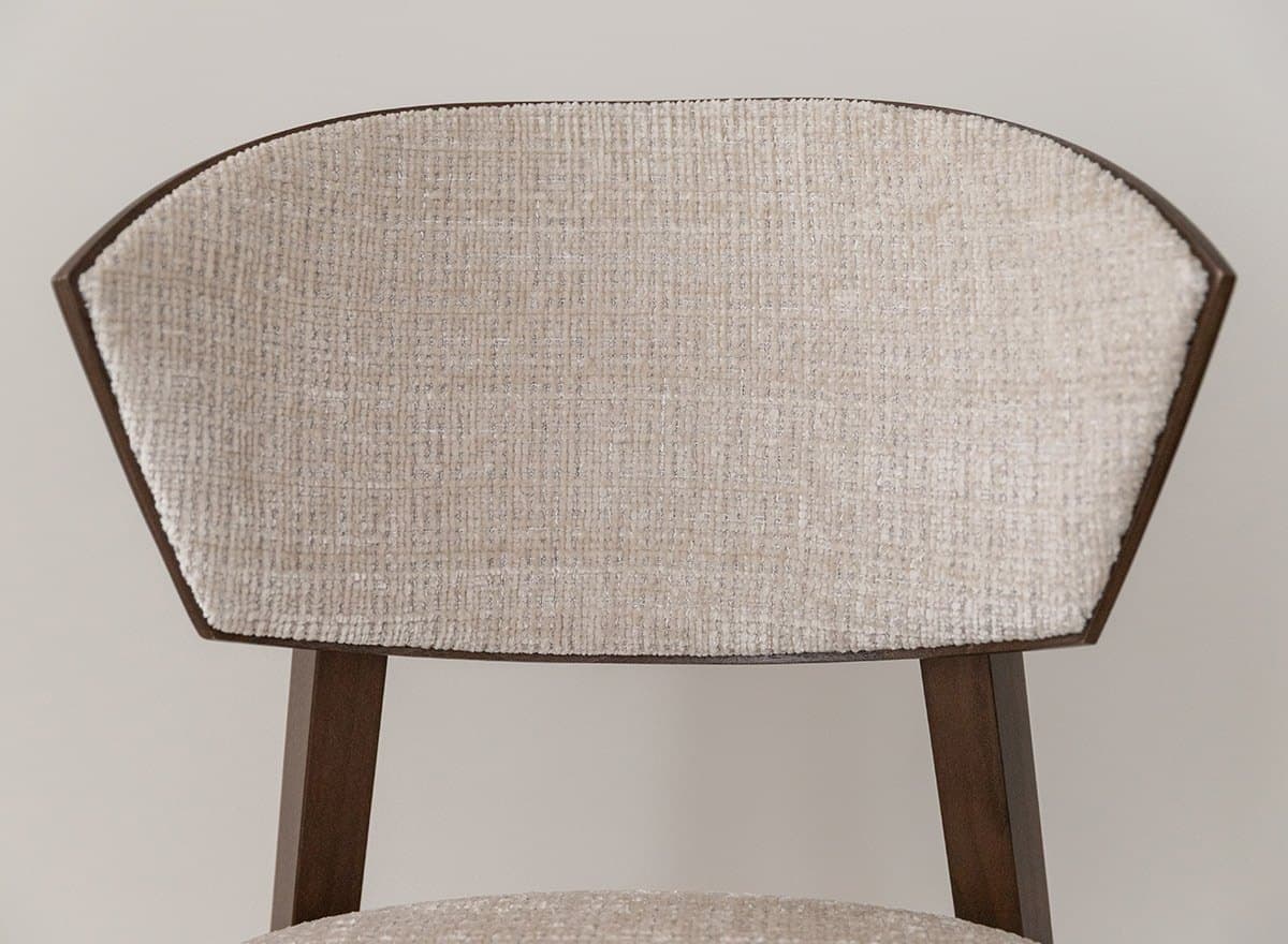 Scaun Enzo, Lemn Masiv Fag Tabac, Tapițat, 50 x 50 x H 82,5 cm