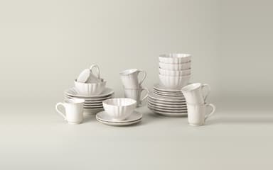 Set Veselă Alentejo, 30 Piese, 6 Persoane, Alb