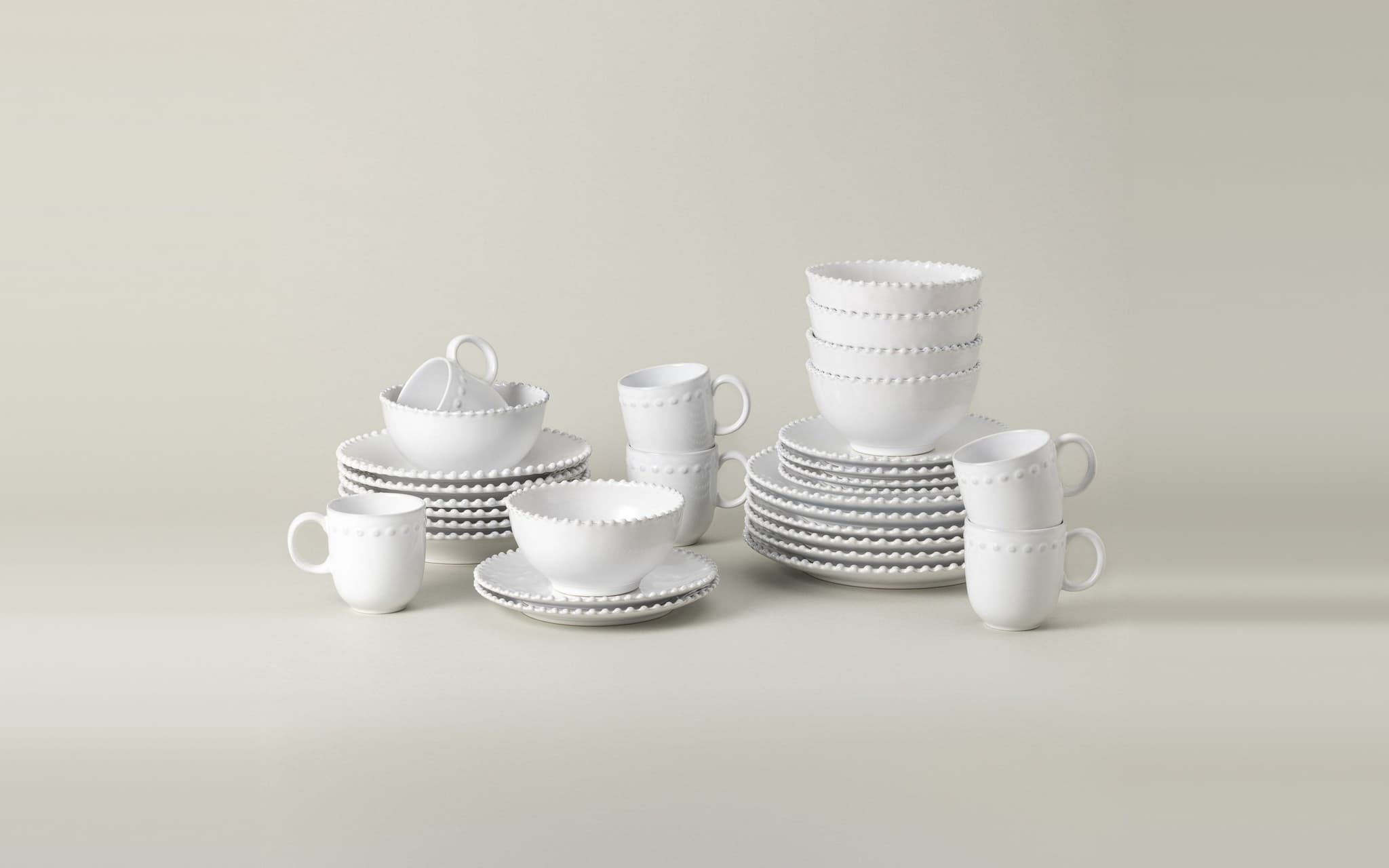 Set Veselă Pearl, 30 Piese, 6 Persoane, Alb