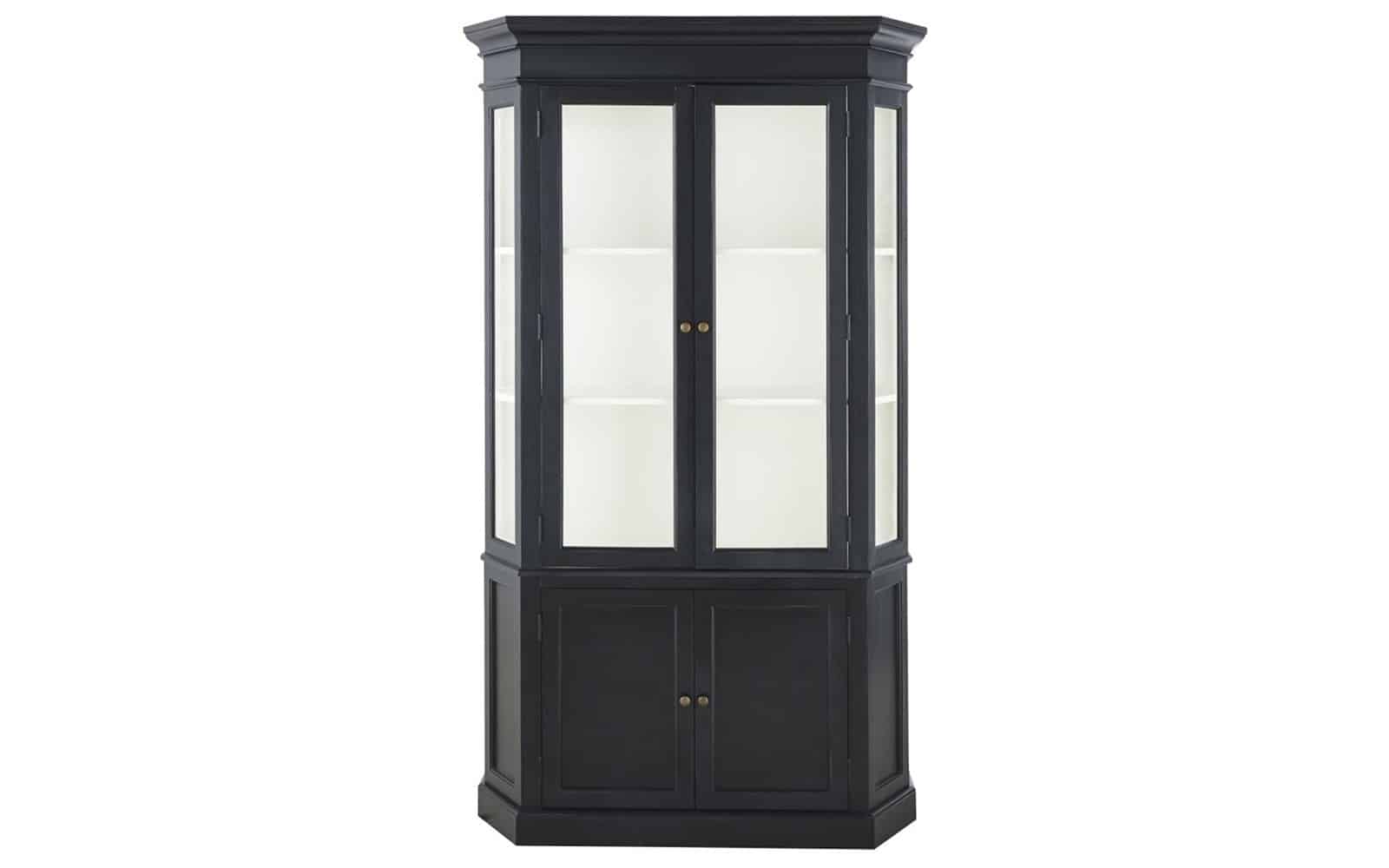 Vitrină Noir, Lemn Masiv, 85x45x210cm, Gri Antracit