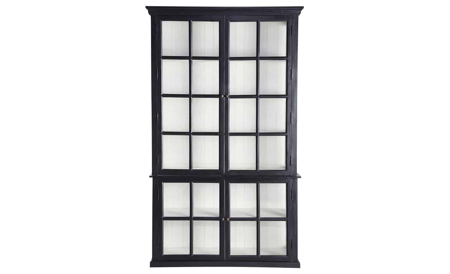 Vitrină Noir, Lemn Masiv, 137x46x230cm, Gri Antracit