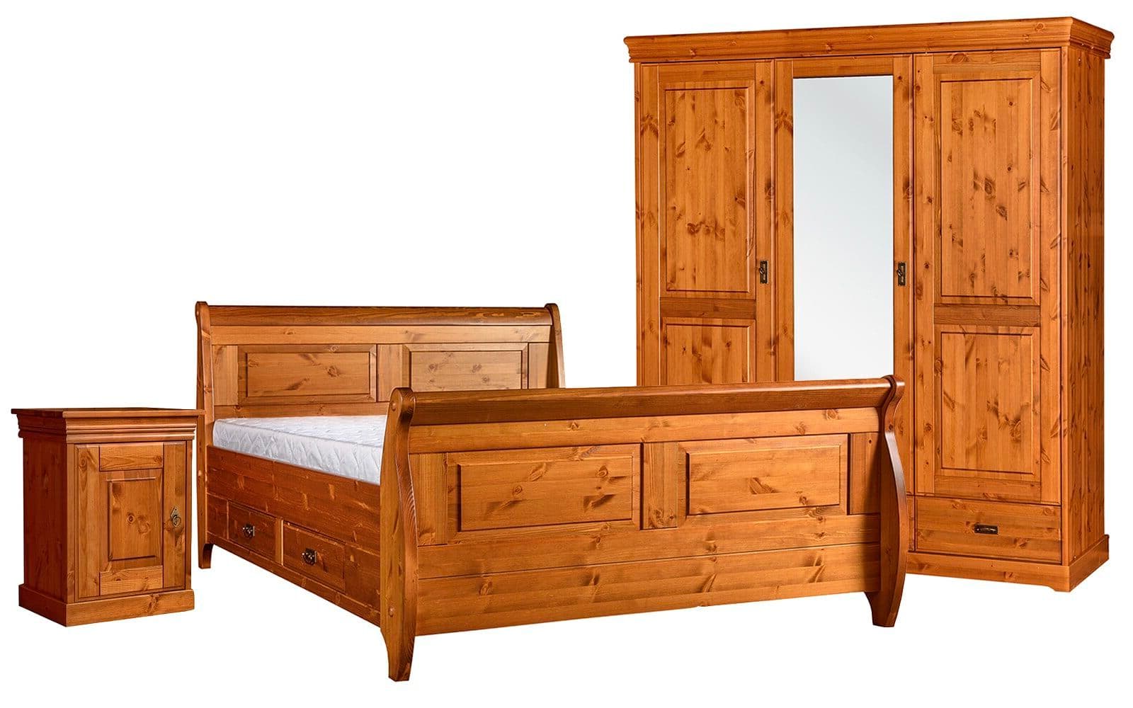 Set Dormitor Florence, Lemn Masiv, Natur