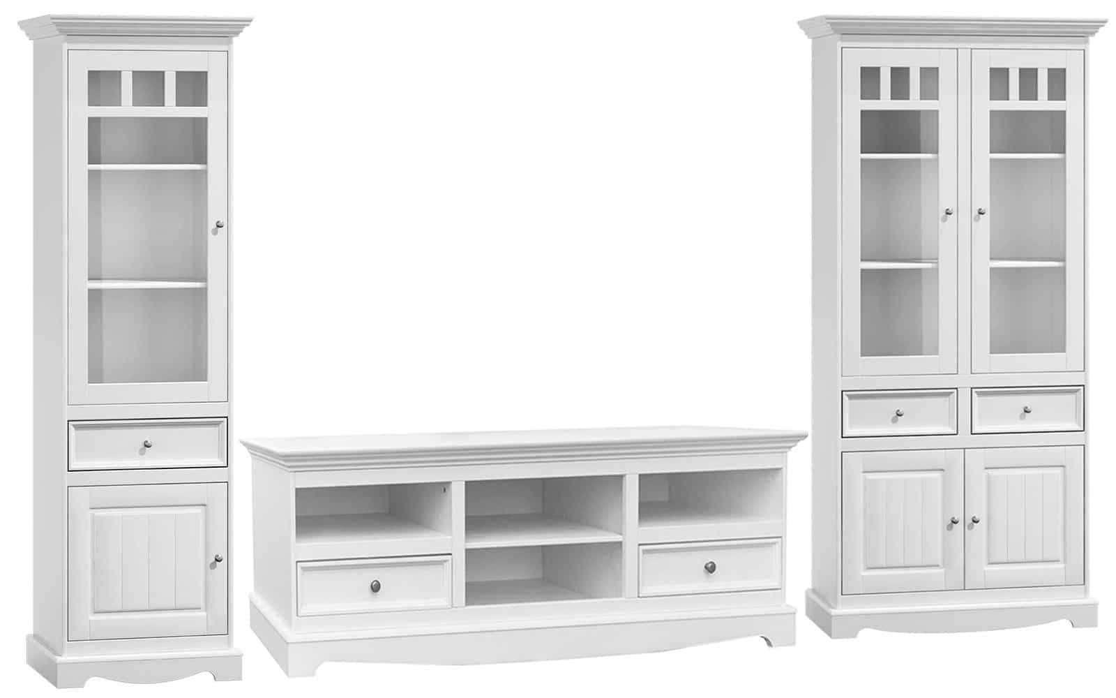 Set Living Linea, Lemn Masiv, Alb