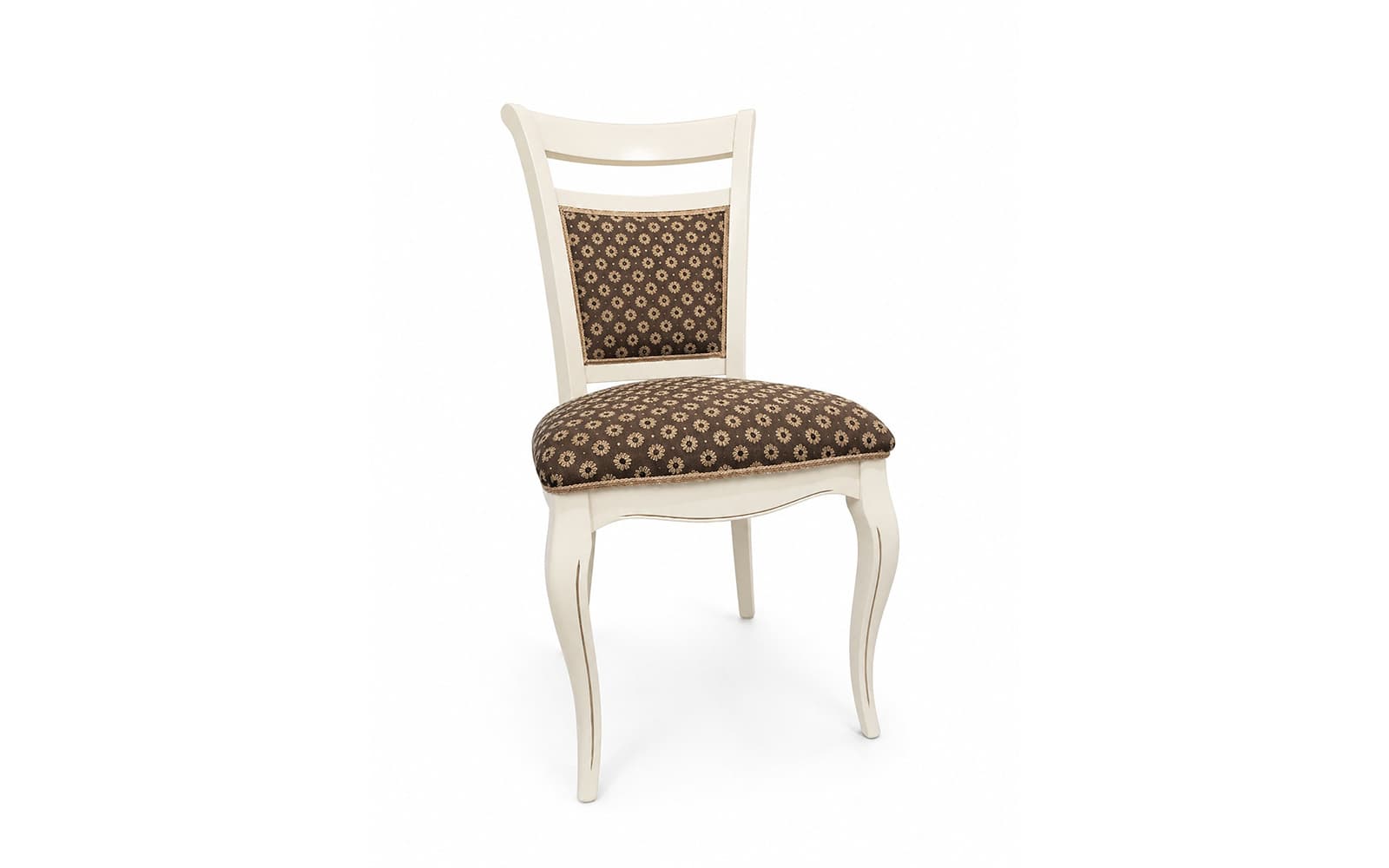 Scaun Victoria, Crem Patinat, 47 x 55 x 97 cm din lemn masiv