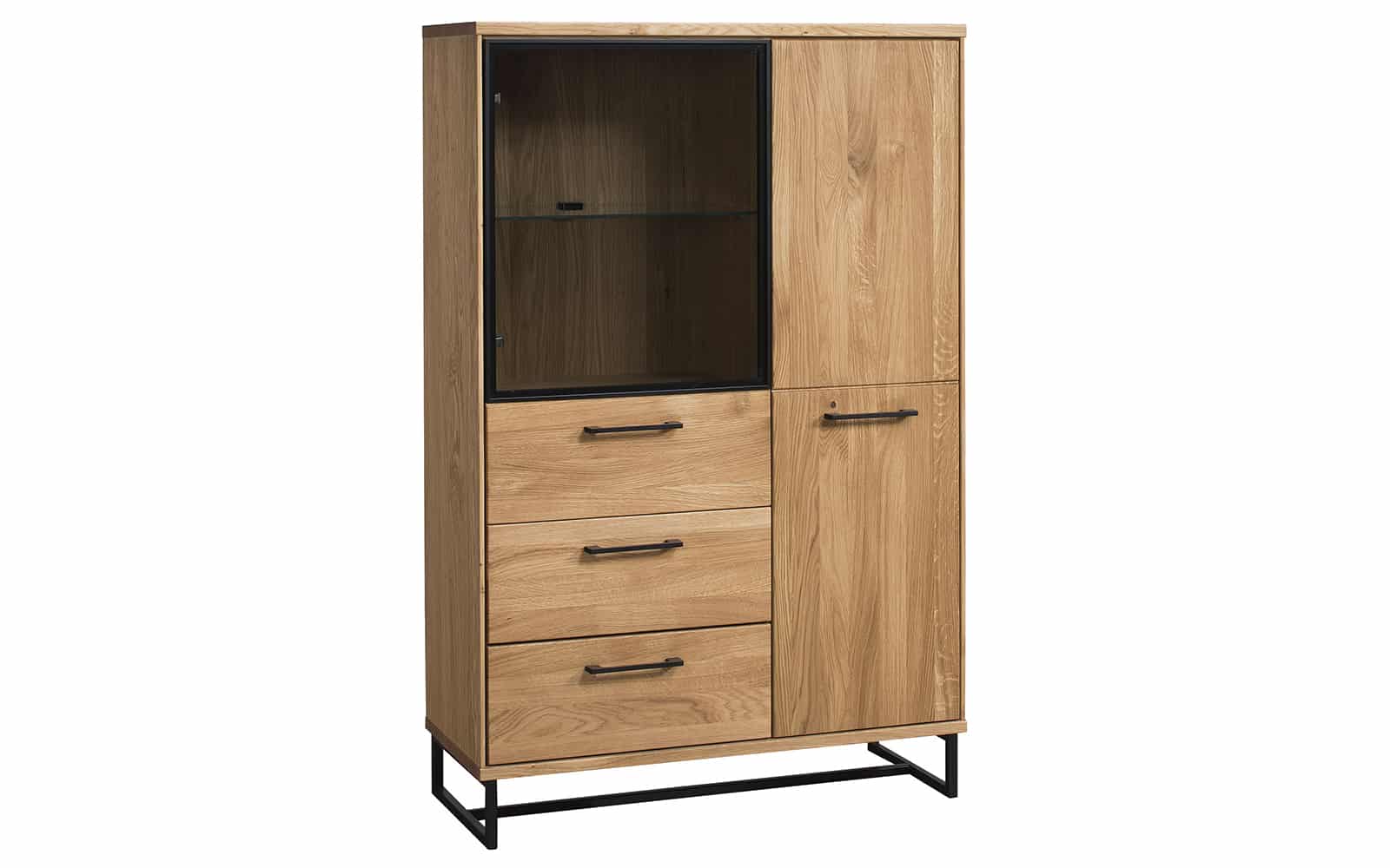 Vitrina Colmar, 139.4x90.2x38 cm din lemn masiv