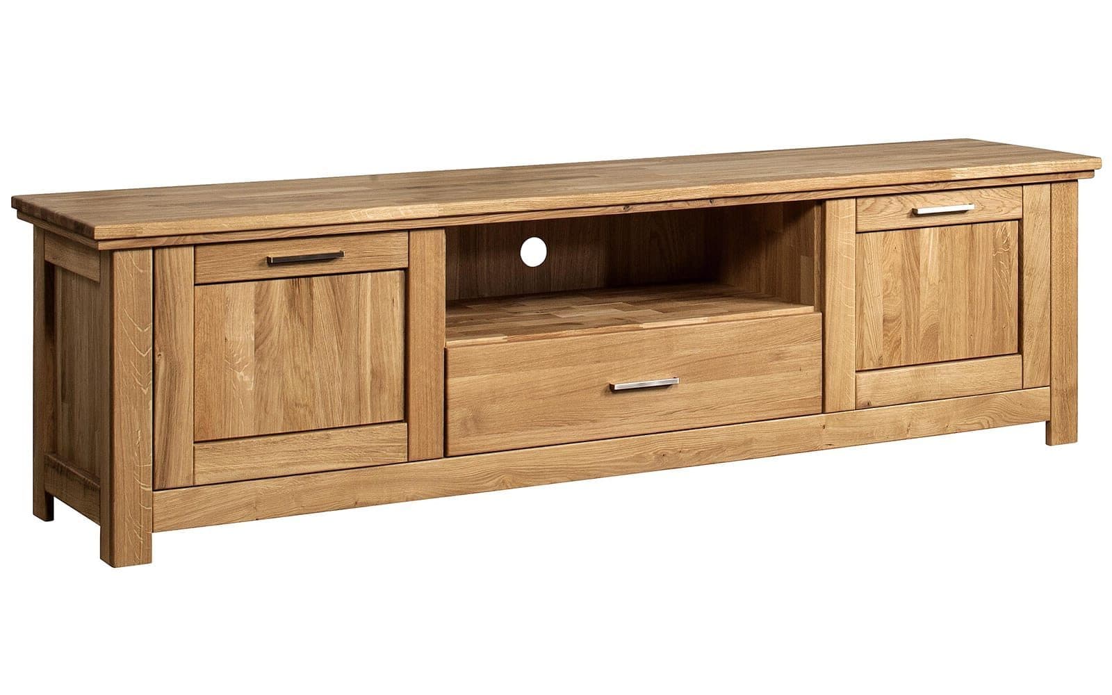 Comoda TV Lucca, Stejar Masiv, 60.6x212,4x48 cm