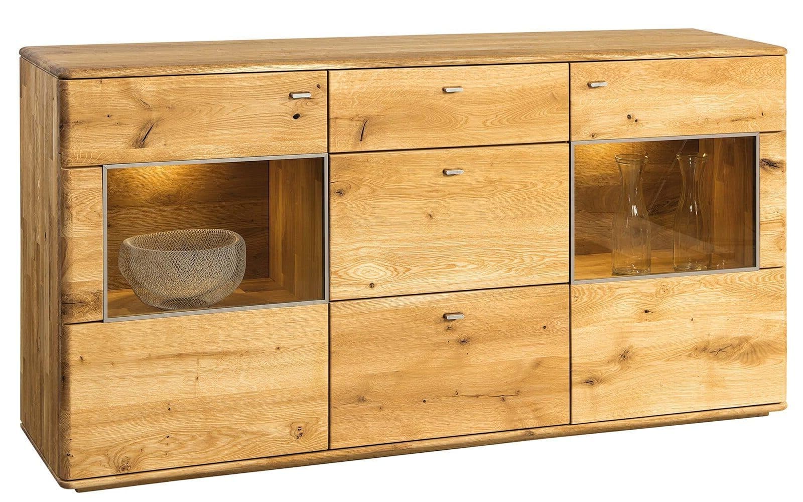 Comoda Siena, Lemn Masiv, Stejar Natur, 175x45x90 cm
