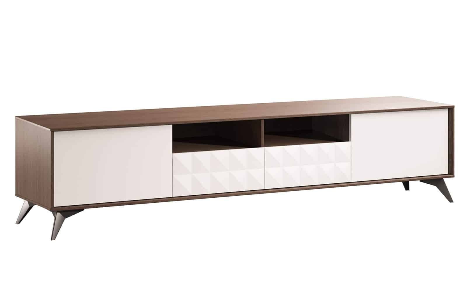 Comoda TV Zion, 203x43x46cm, Crem-Nuc