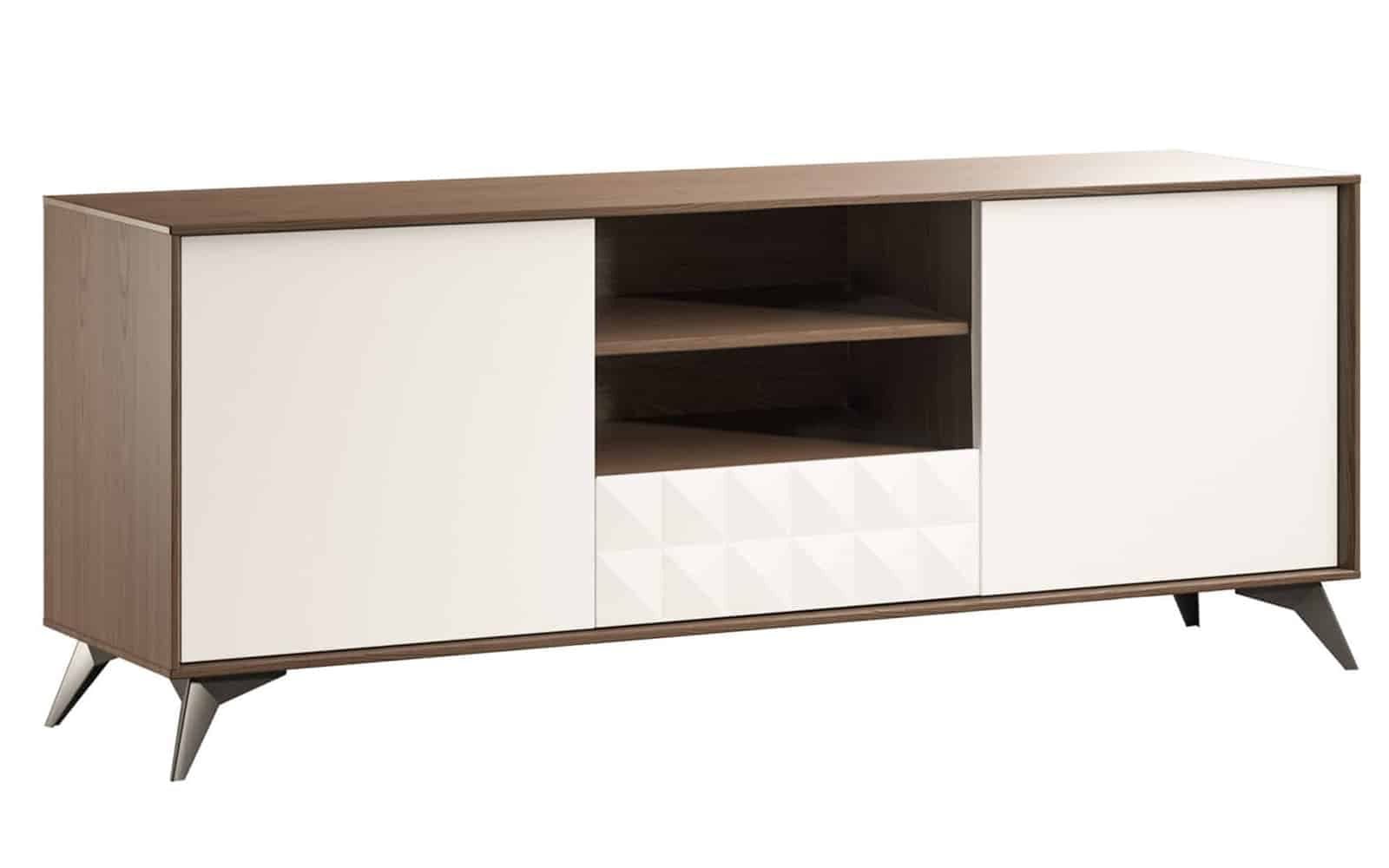 Comoda TV Zion, 166x43x60cm, Crem-Nuc