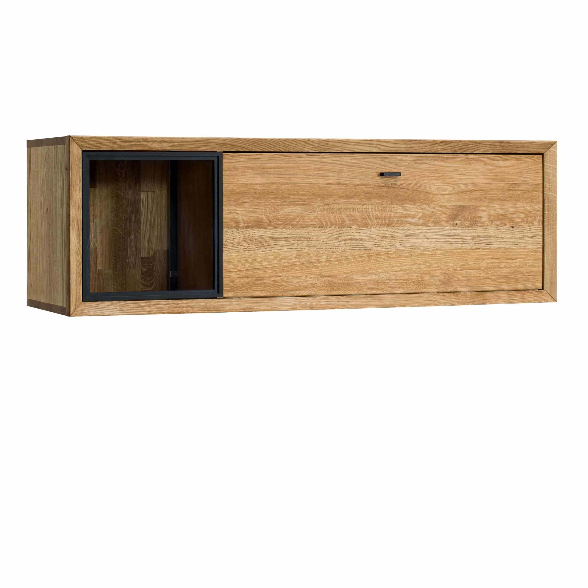 Vitrină Suspendată Sutton, 41x128x39 cm din lemn masiv