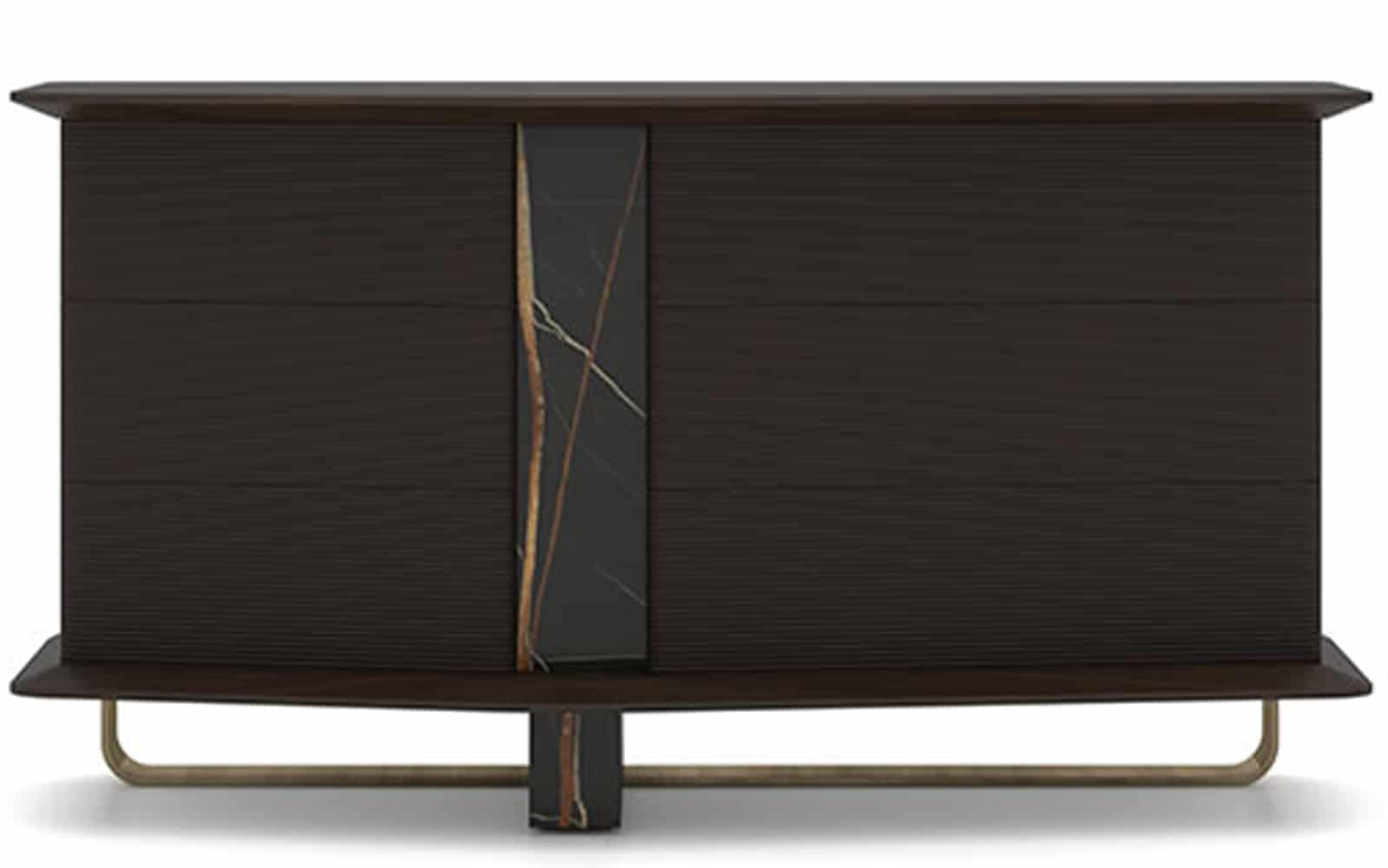 Comoda Maura, 150x81x58 cm, Negru din lemn masiv
