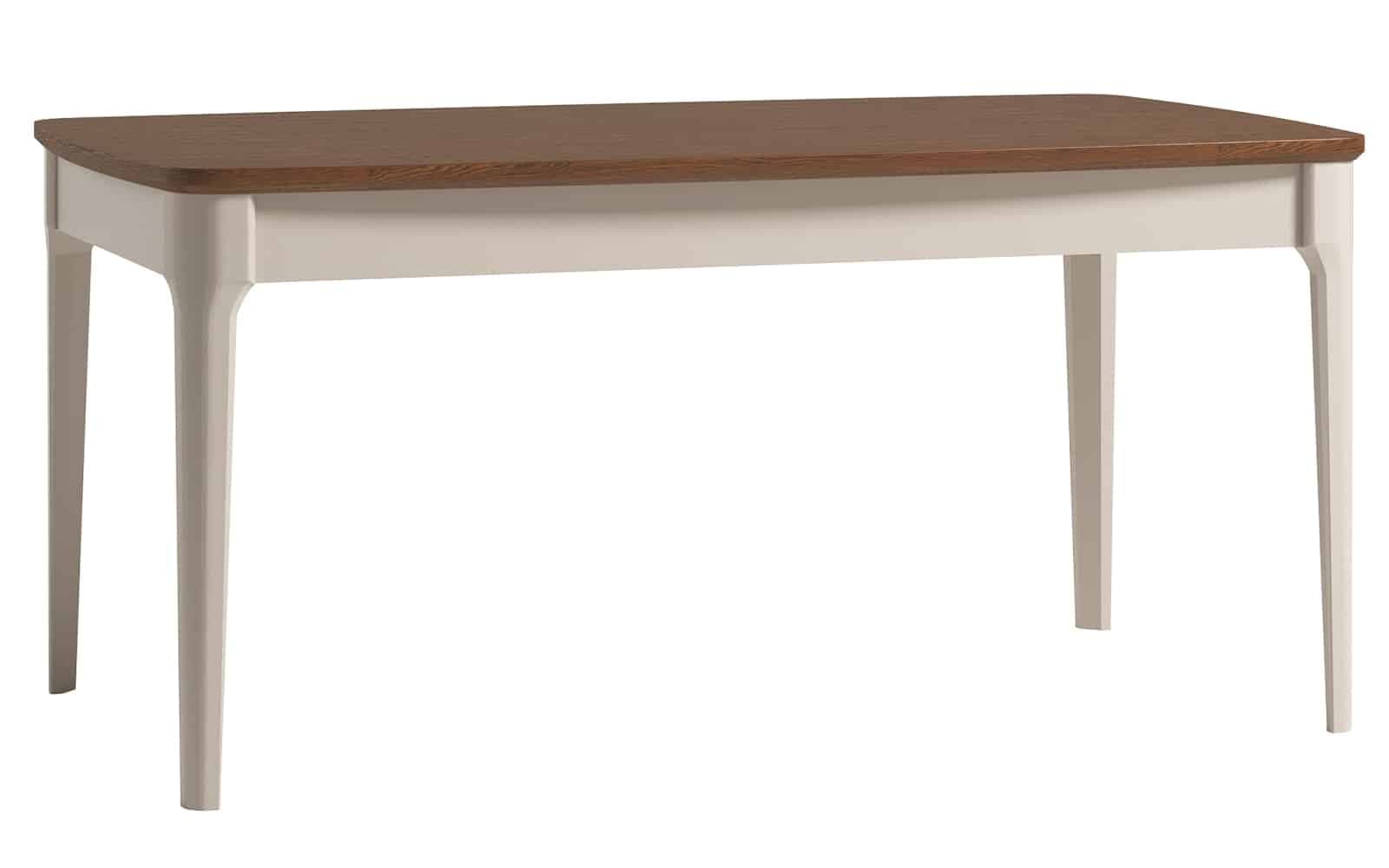 Masă Dining Extensibilă Napoli, 160/250x90x77cm, Crem/Nuc din lemn masiv