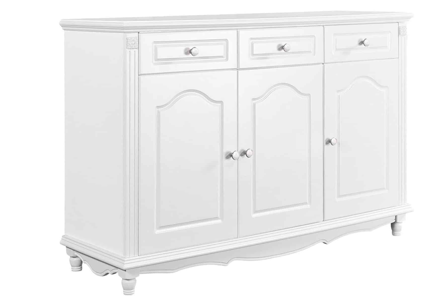 Bufet Elizabeth, 140x47x95cm, Alb din lemn masiv