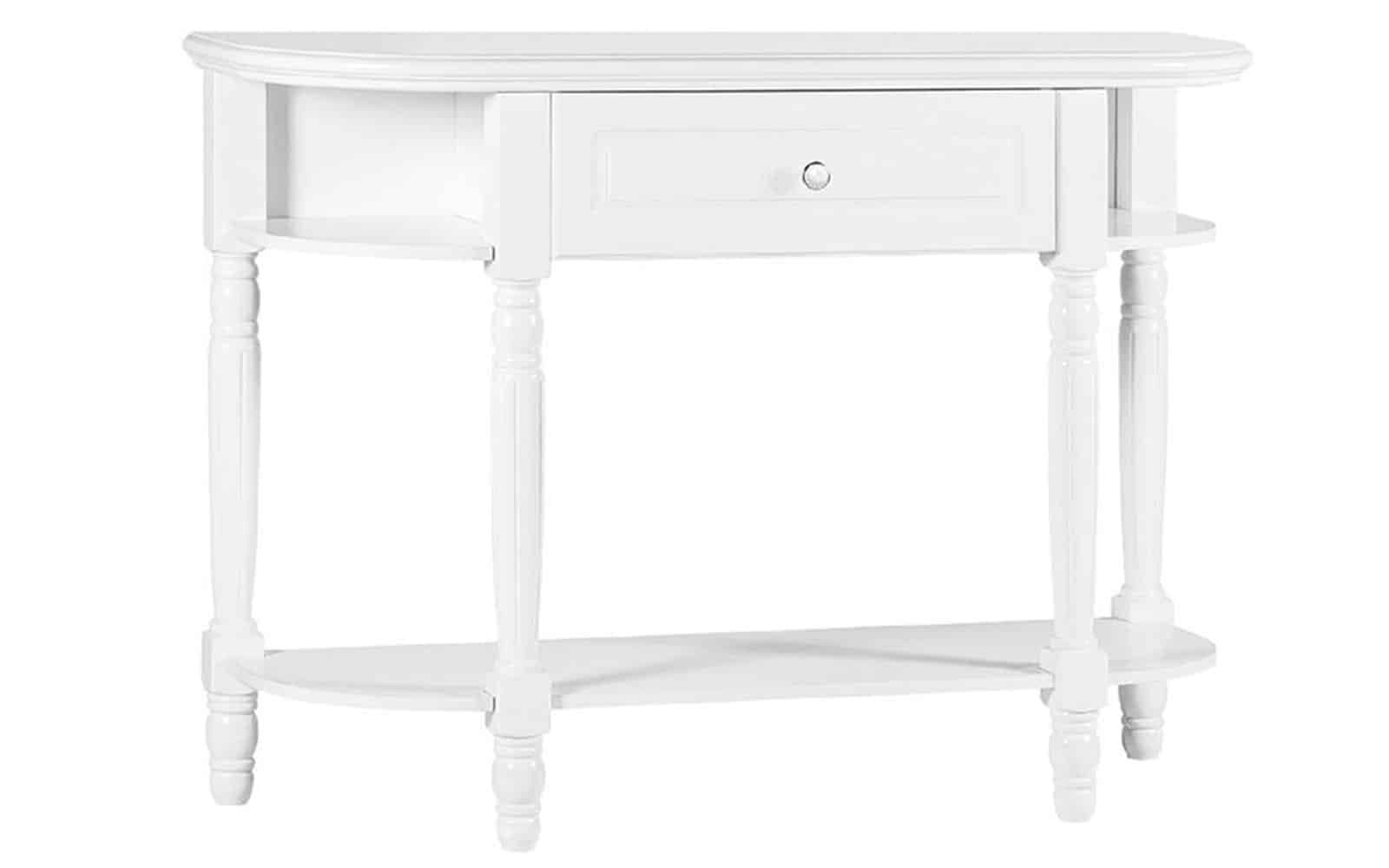 Consola Elizabeth, 120x43x80cm, Alb din lemn masiv