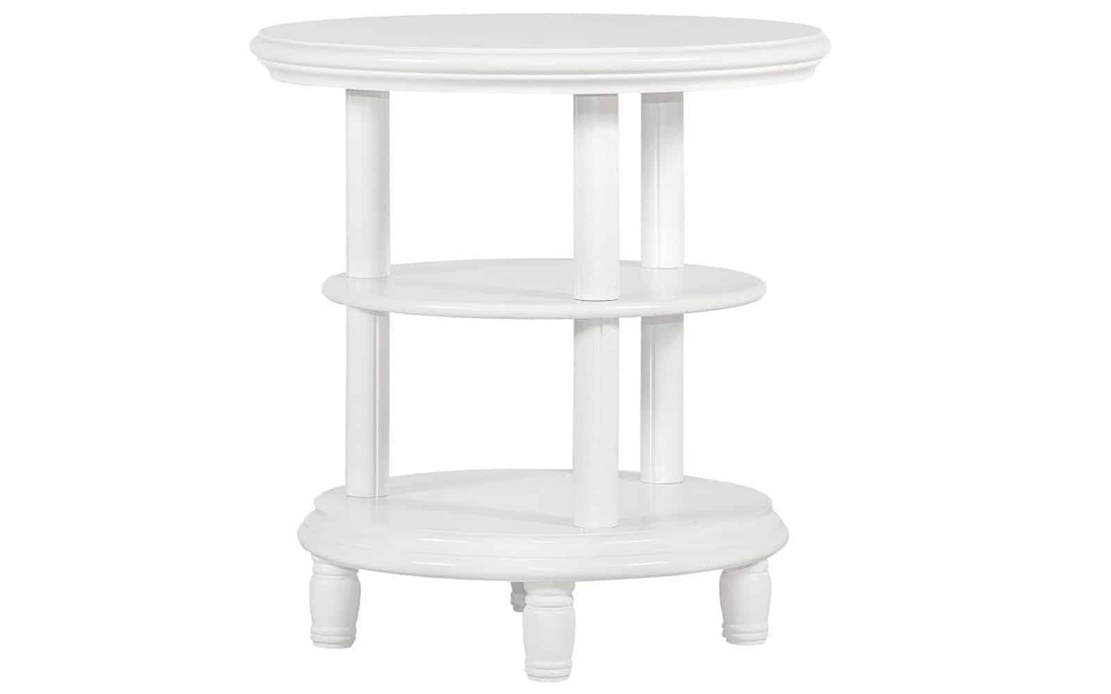 Masa de cafea rotunda Elizabeth, 60x60cm, Alb din lemn masiv