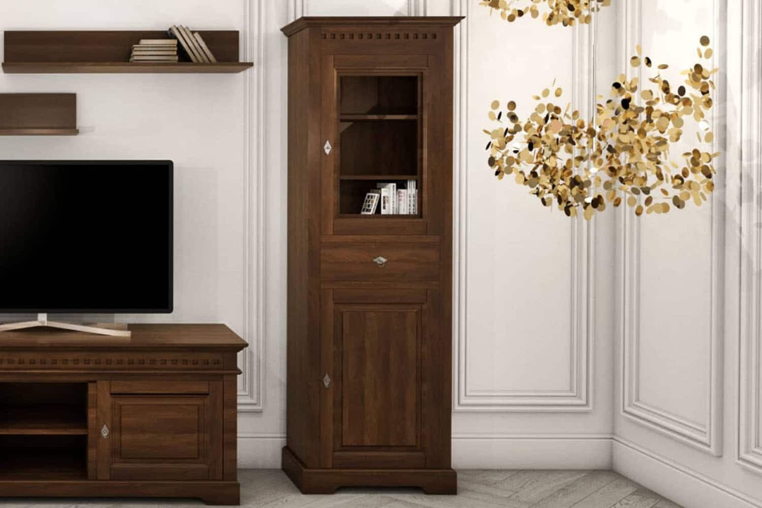 Vitrina Peter, L 63 x A 35 x H 188 cm, Lemn Masiv