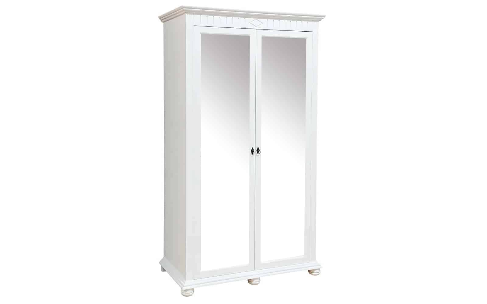 Dulap Natalie, cu Oglinzi, Lemn Masiv, 120x60x210cm, Alb
