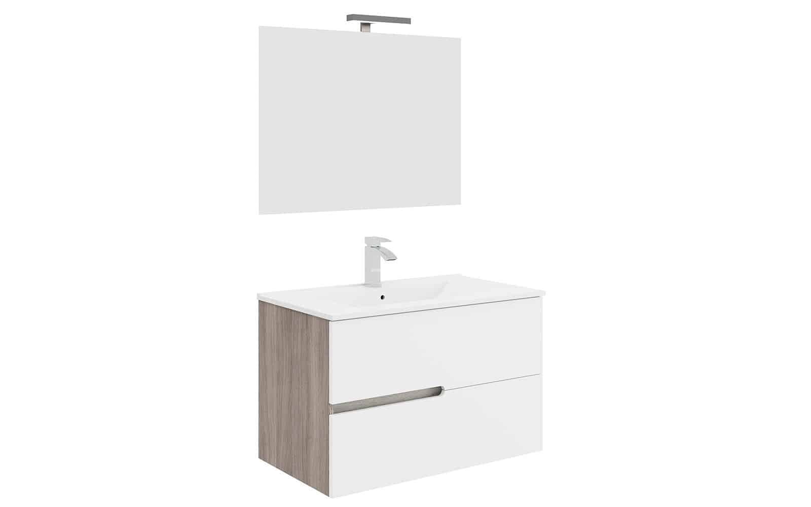 Set Mobilier Baie Suspendat Bello, 80cm din lemn masiv