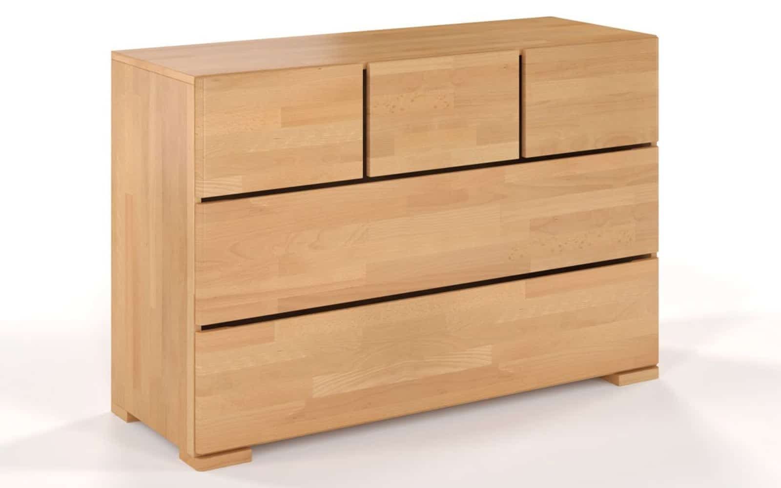 Comodă TerraCraft, Lemn Masiv Fag, 3+2 Sertare, 120x45x81cm