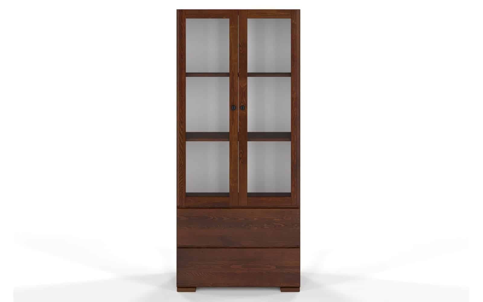 Vitrină TerraCraft, Lemn Masiv Pin, 2 Sertare, 80x38X182cm