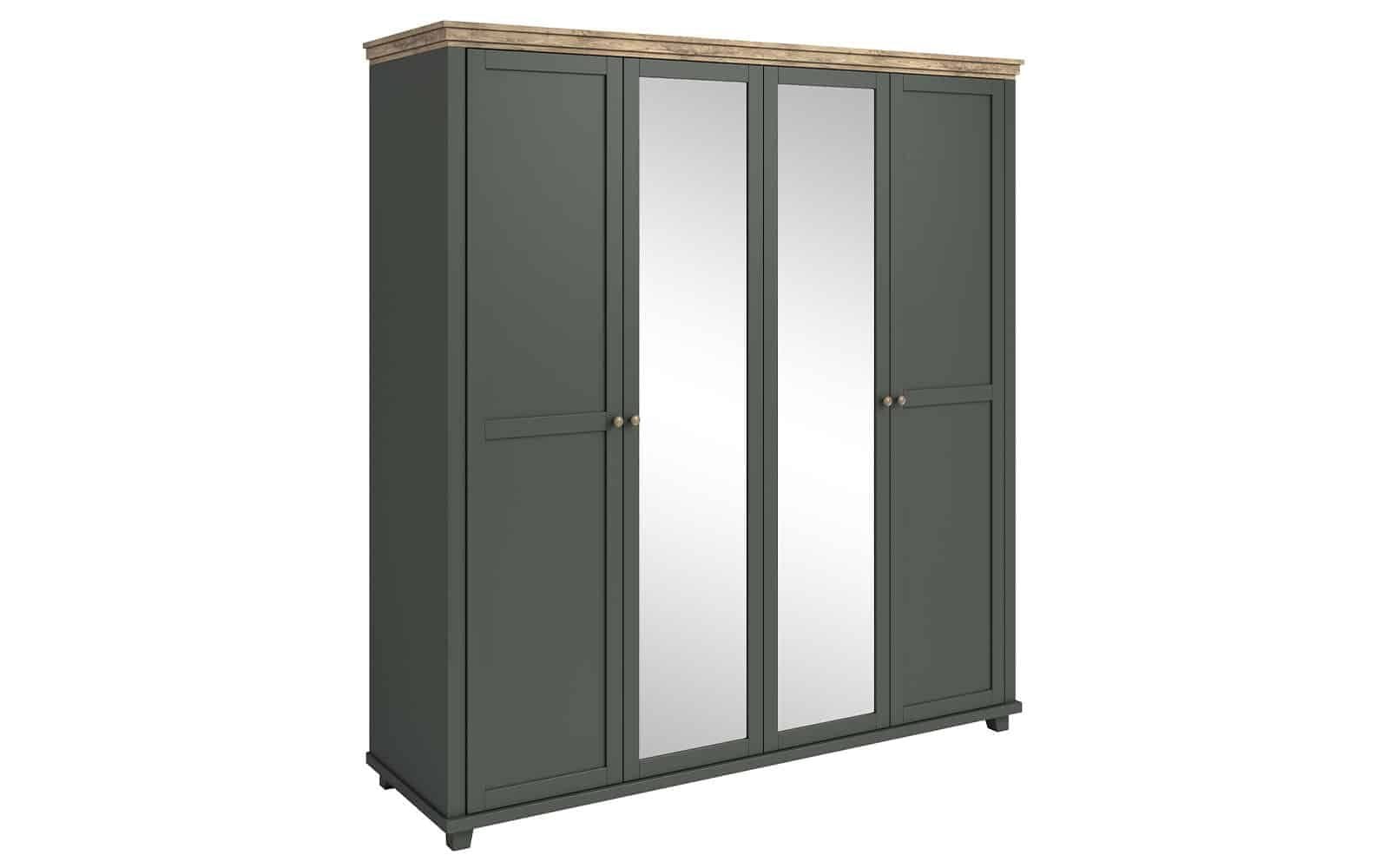 dulap jardon, 3 usi, cu oglinda, 154x62x216cm, grafit (copiază)