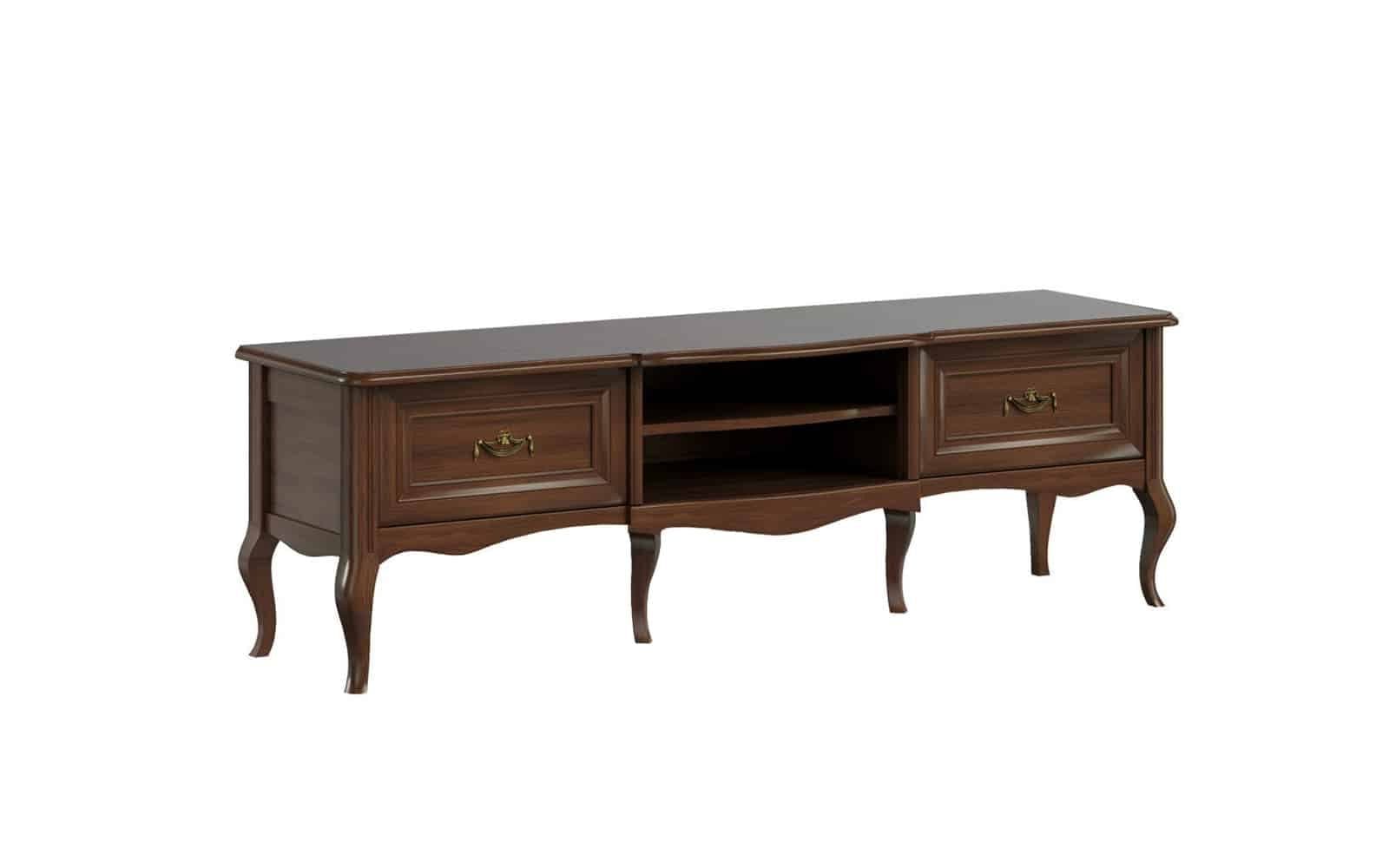 Comoda TV Alexandros II, Nuc, 178,6 x 49,8 x 55,7 cm din lemn masiv
