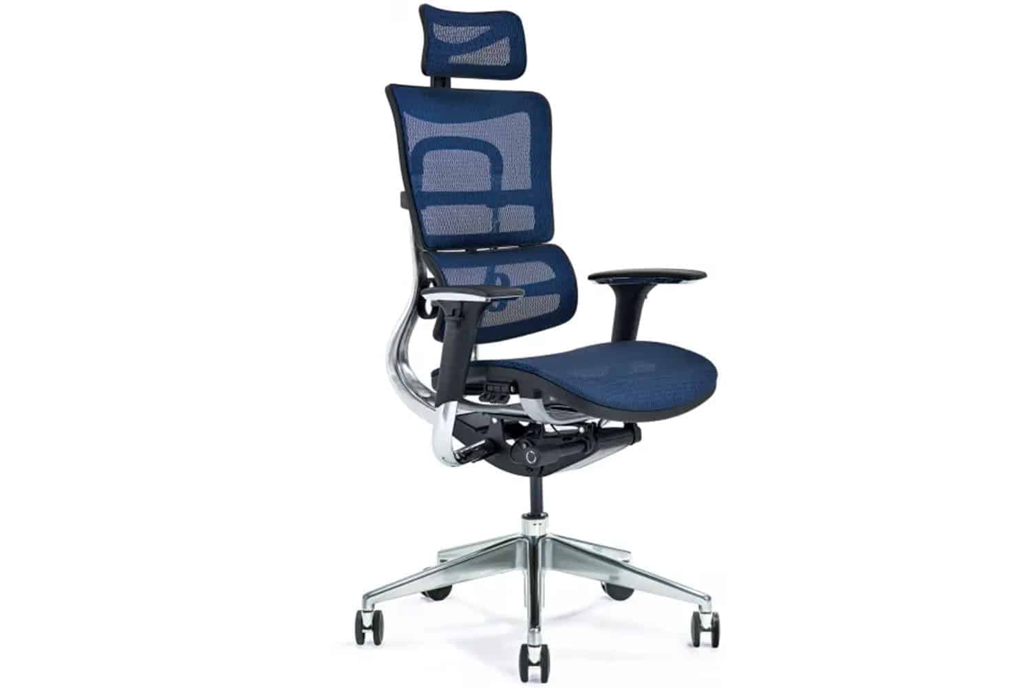 Scaun de birou, ErgoComfort, Plasă Respirabilă, Albastru din lemn masiv