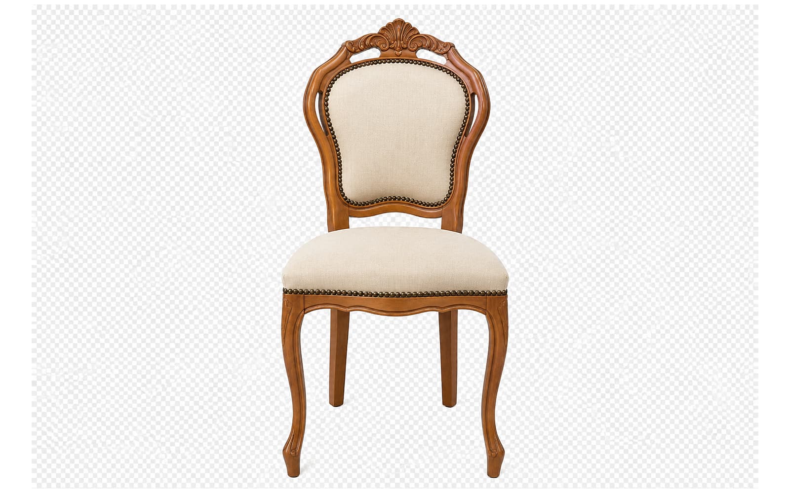 Scaun clasic Briston, cu Spătar Tapițat, 48 x 59 x 108 cm din lemn masiv