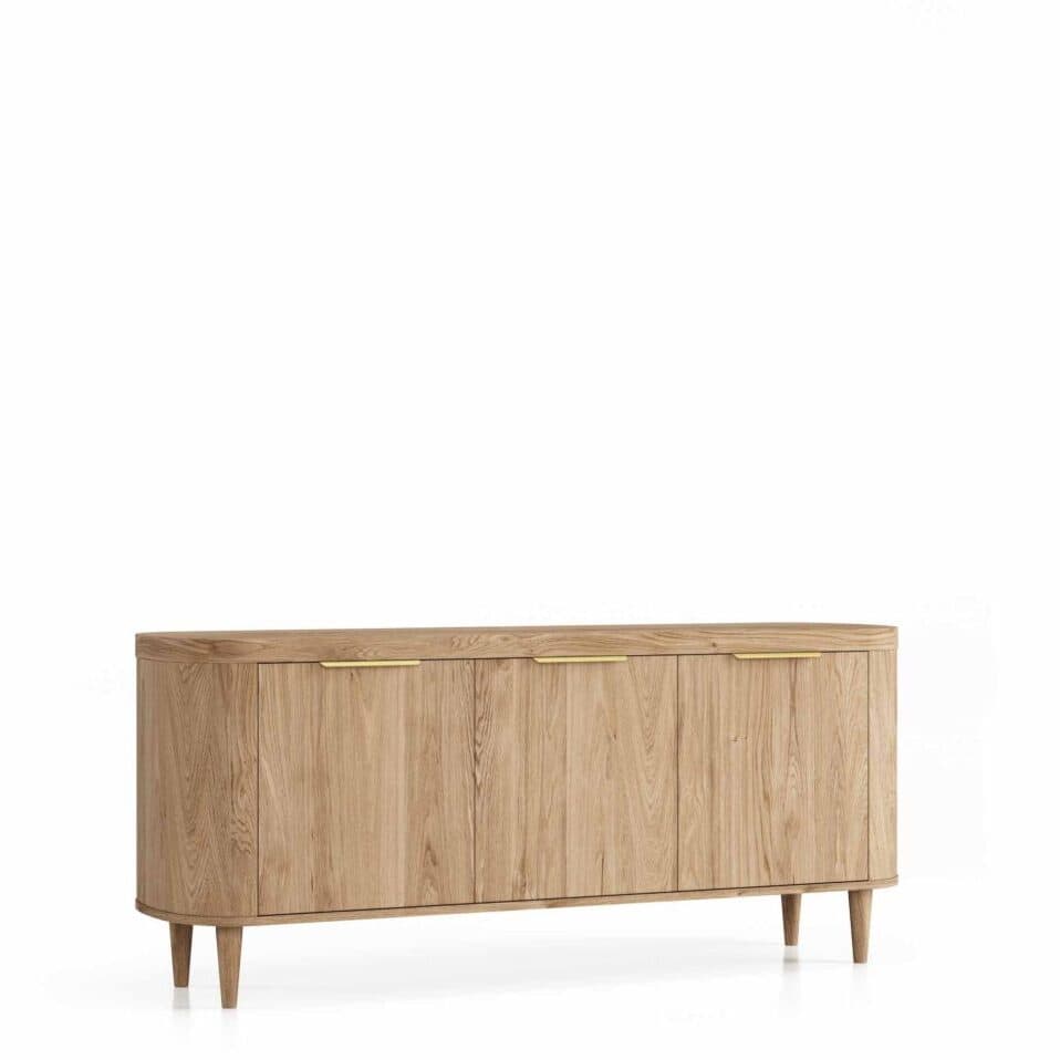 Comoda RoyalWood 3 usi, Lemn Masiv, 180 x 50 x 77 cm