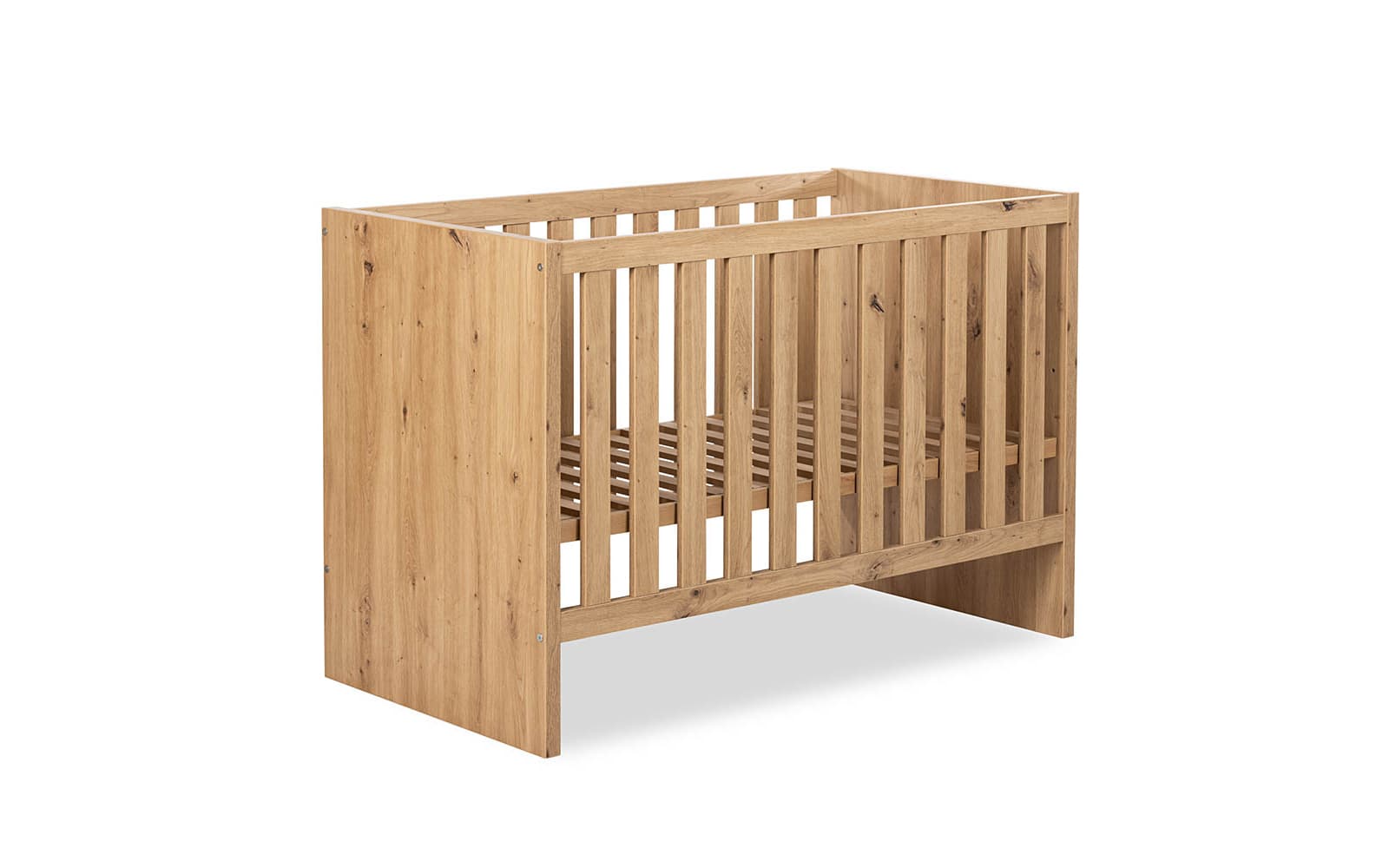 Pătuț pentru bebeluși Amelie, 120×60cm, cu bară de protecție din lemn masiv