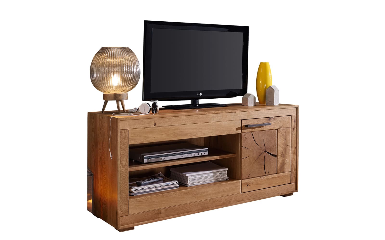 Comoda TV Rustic Home, 130×46×62,1 cm din lemn masiv