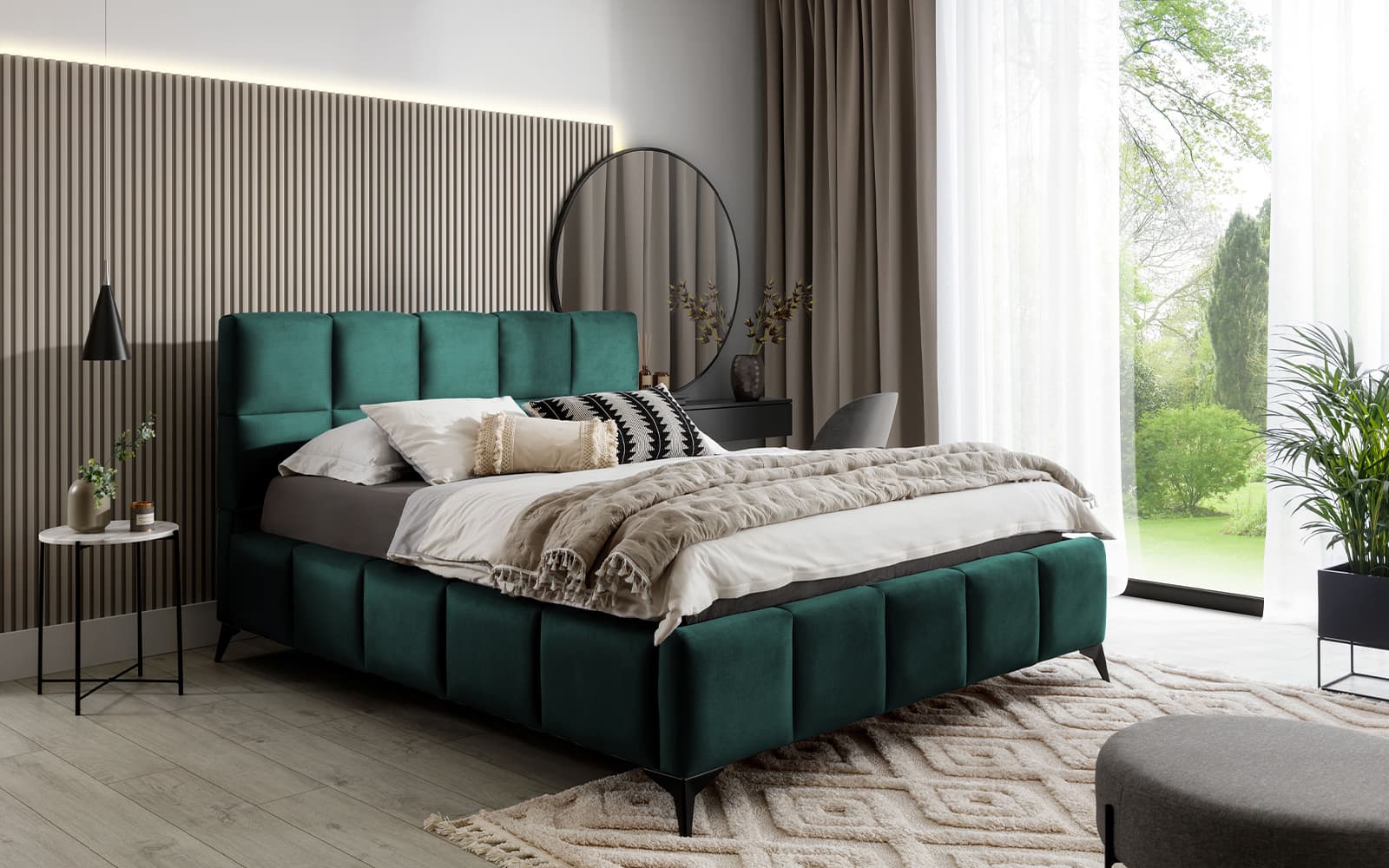 Pat Mist 180x200, Material Nube 35, Mobarta din lemn masiv