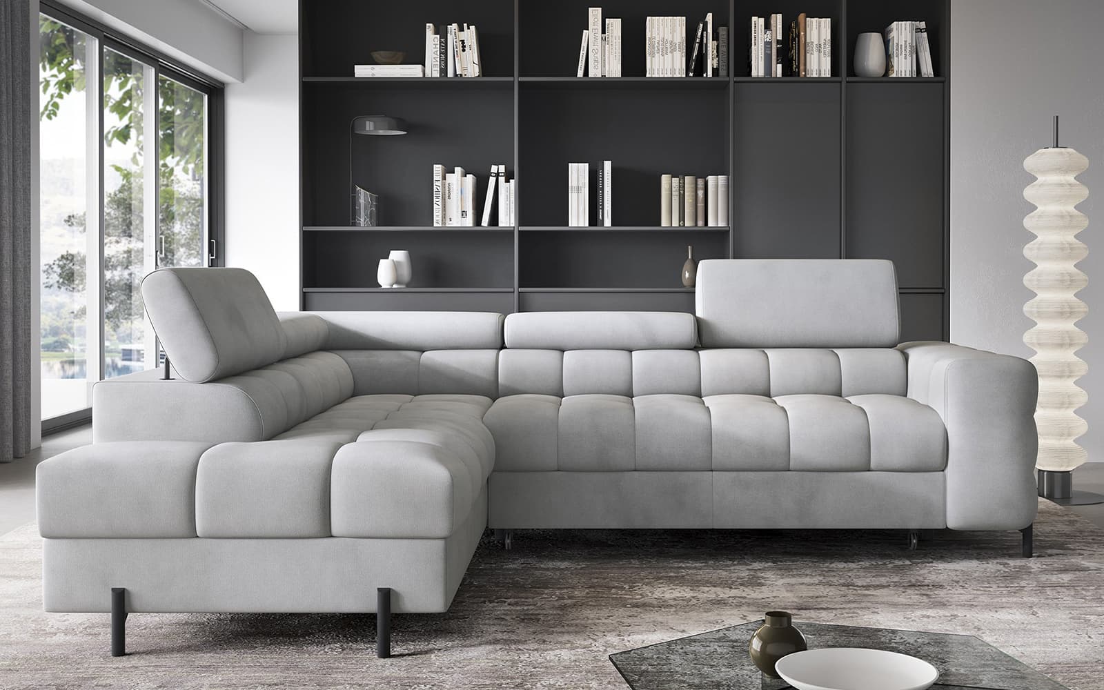 Colțar Ferry, Extensibil, 276x72x200, Material Paros 05 din lemn masiv