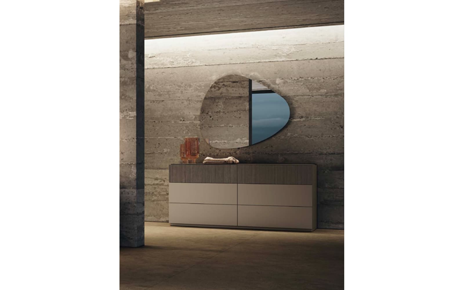 Comodă dublă Essenza, 161×49×76 cm din lemn masiv