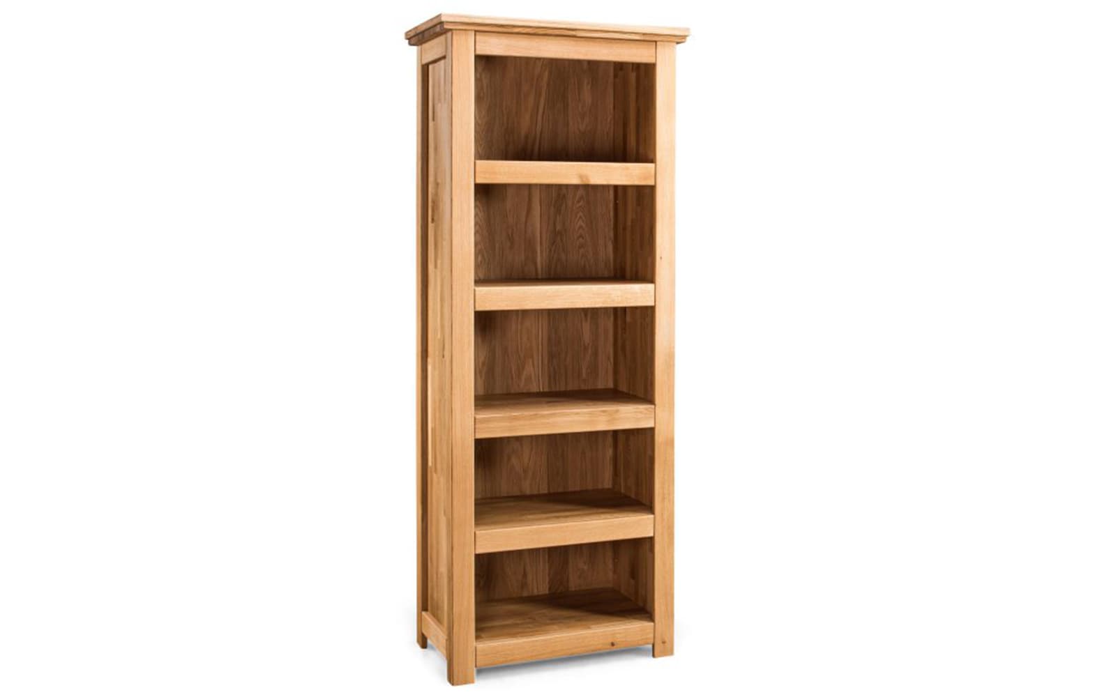 Bibliotecă înaltă Lucca, Lemn Masiv, 81×207×48 cm