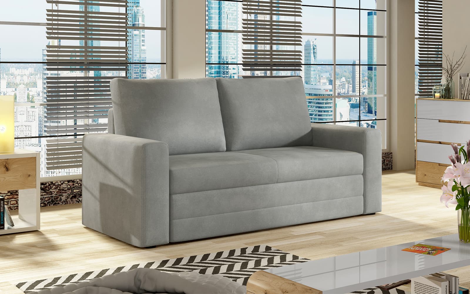 Canapea Wave, Material Paros 05, Mobarta din lemn masiv