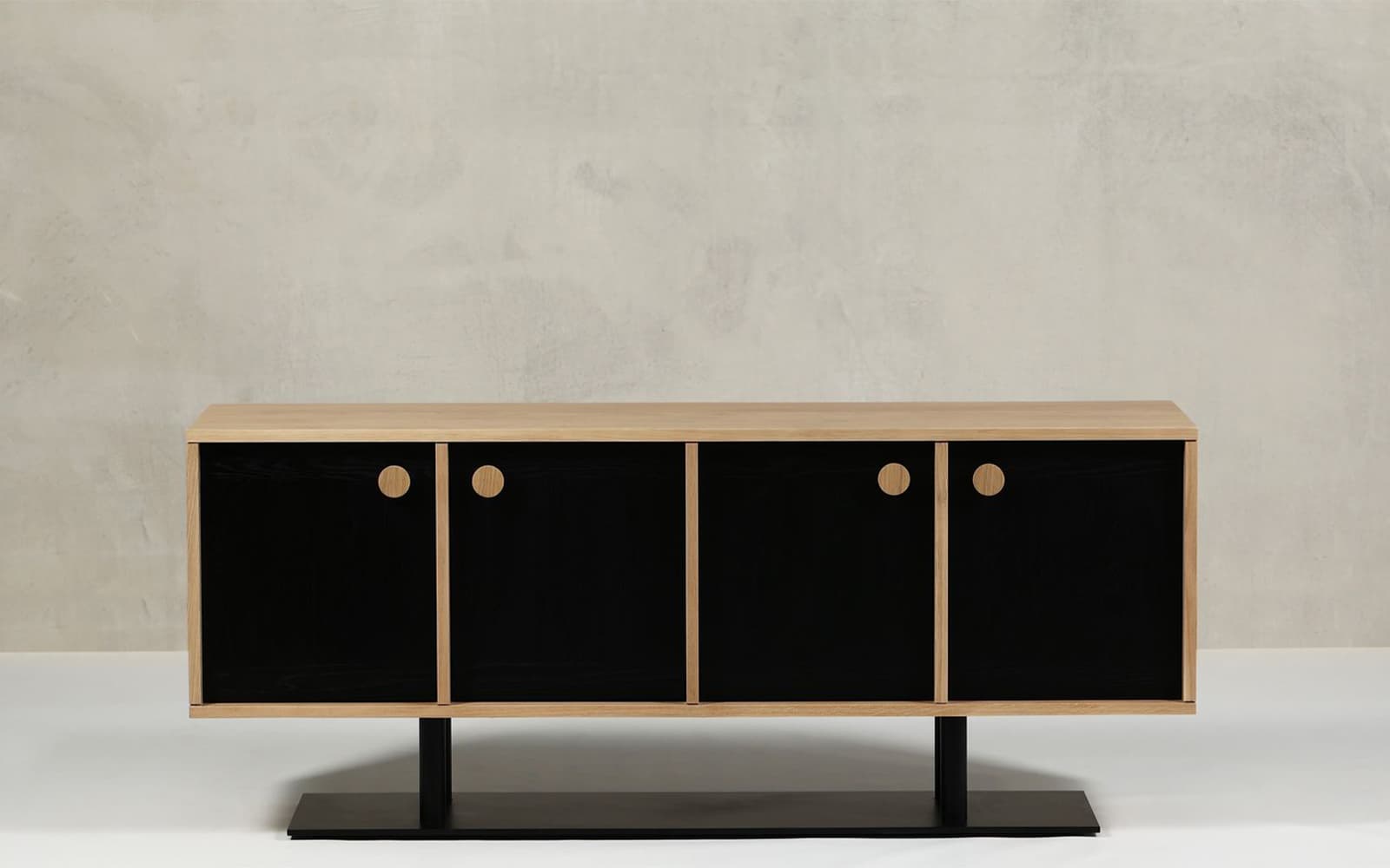 Comodă Buttons, lemn masiv,160×45×66 cm