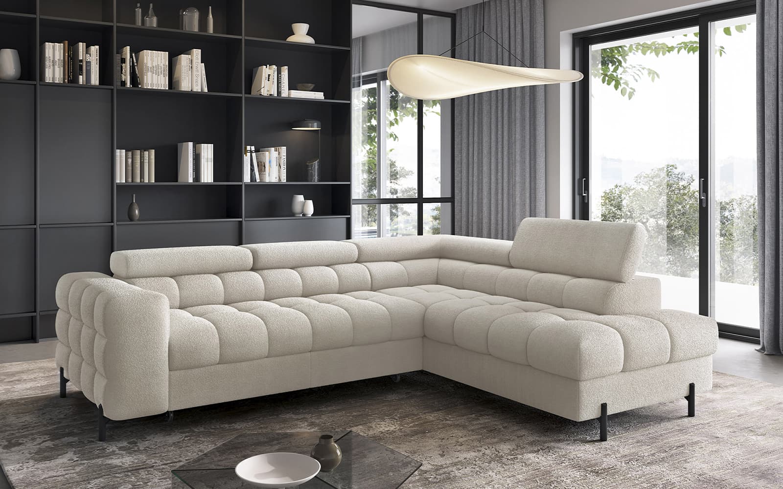 Colțar Ferry, Extensibil, 276x72x200, Material Royal 18 din lemn masiv